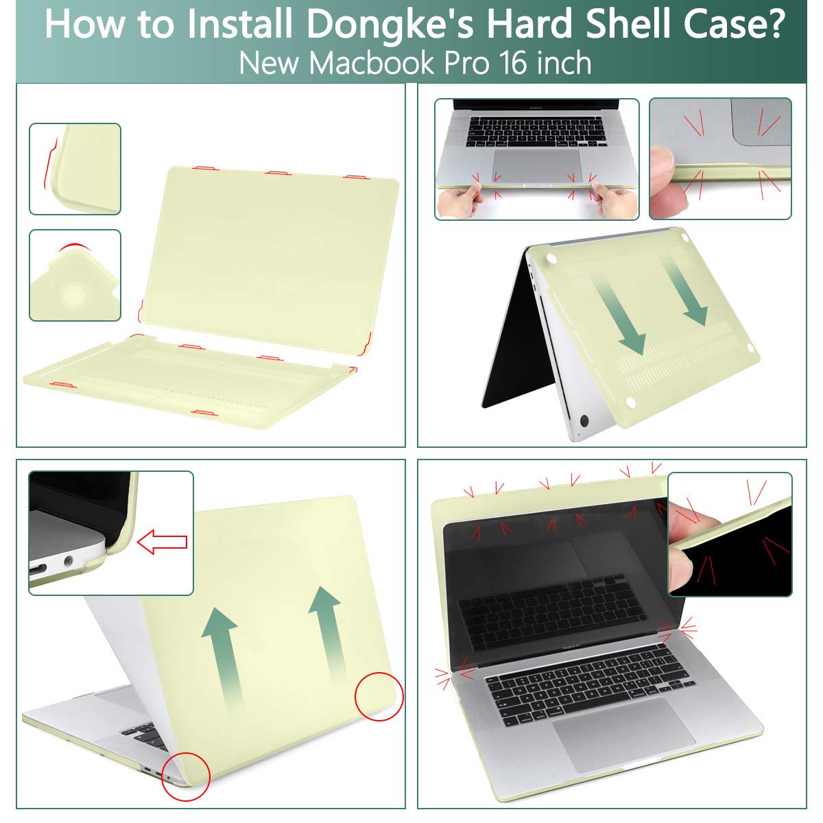 DONGKE Matte Hard Shell Case & Keyboard Cover for MacBook Pro 16 inch (2019-2020 Model A2141) - Compatible with Retina Display & Touch Bar, Includes Touch ID Protection - Mellow Yellow | Perfect for Work, Travel & School Protection