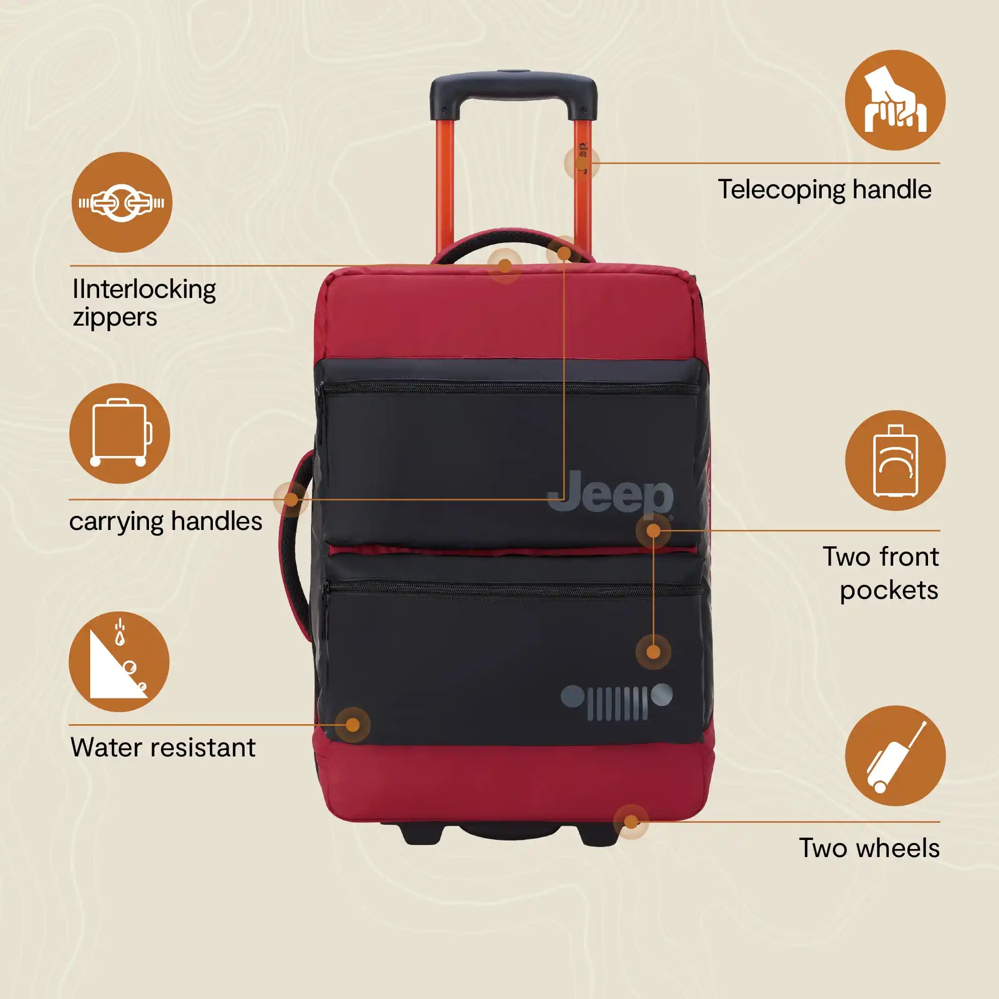 JS006B Small Rolling Duffel Bag - Lightweight Carry-On Luggage with Wheels for Travel, Gym & Weekend Getaways | Durable Spinner Suitcase for Men & Women