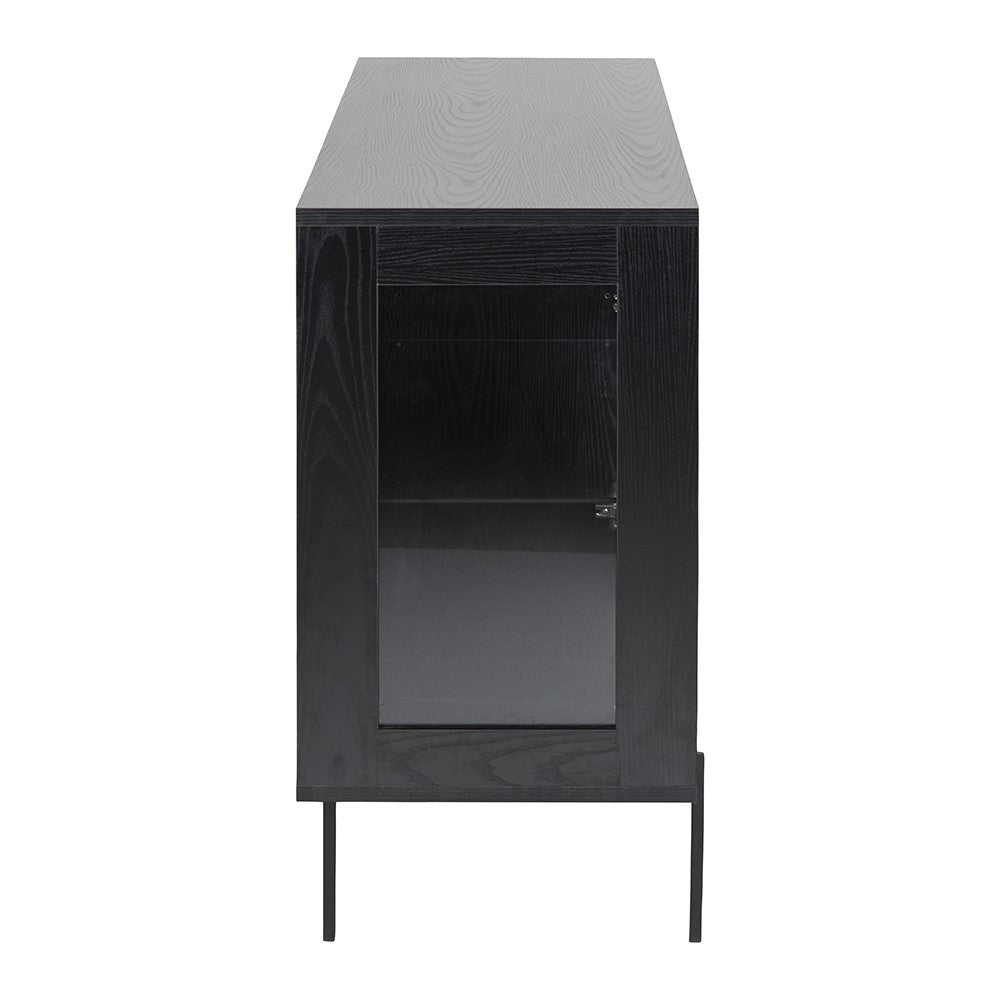 KREMAN 140cm Black Sideboard Buffet Cabinet - Modern Storage Solution for Dining Room, Living Room & Entryway