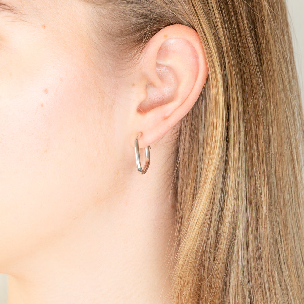 9ct White Gold Silver-Filled Diamond Hoop Earrings for Women - Elegant Fancy Dangle Earrings for Party, Wedding & Everyday Wear