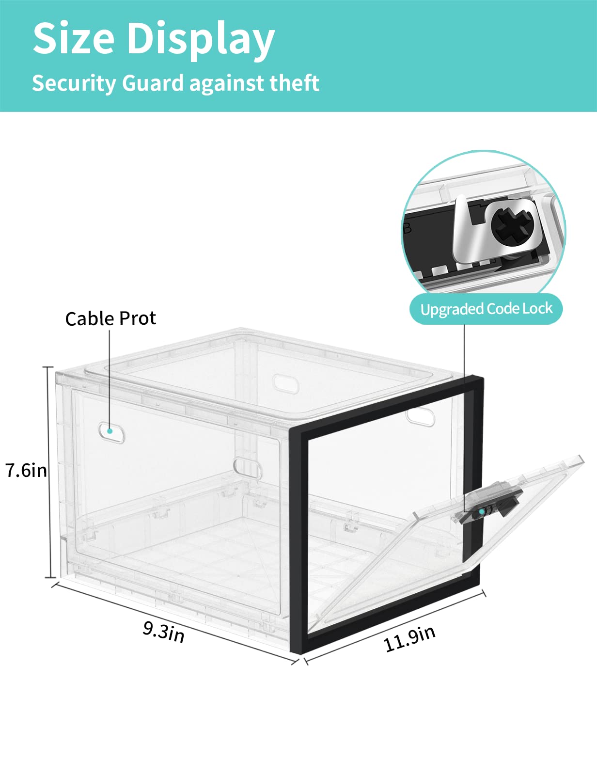 5L Large Medicine Lock Box with Combination Code - Secure Storage for Medications, Snacks, Video Games & Phones - Ideal for Home, Dorm, Office & Travel Use