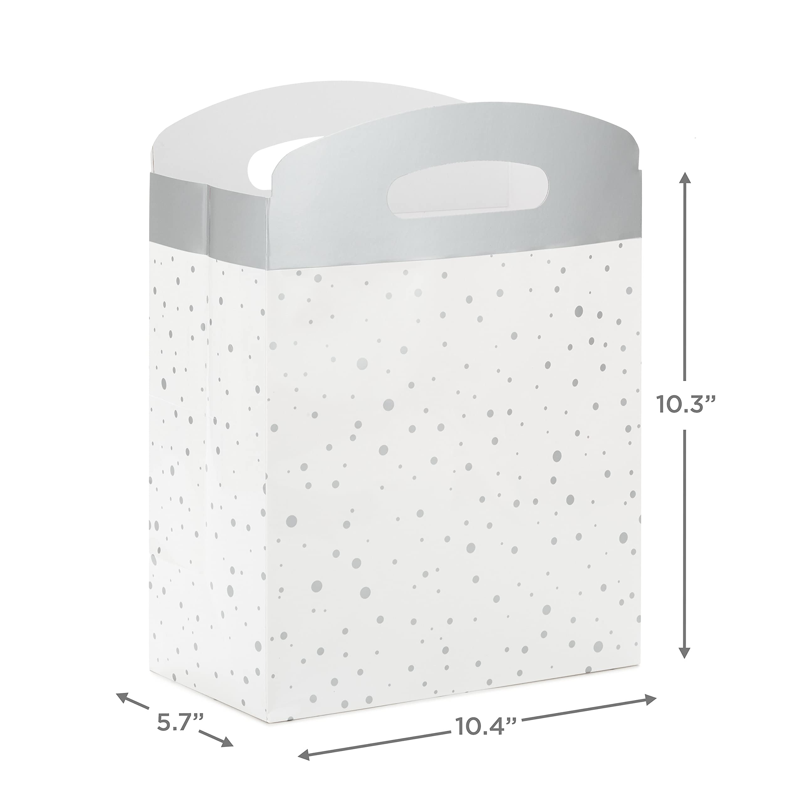 Hallmark Large Self-Sealing Gift Bags with Handles (4 Pack) - Gold & White Plaid and Silver Speckles Designs - Perfect for Wedding Gifts, Graduation Presents, Retirement Parties & Holiday Celebrations - Elegant Gift Packaging Solution for Any Occasion