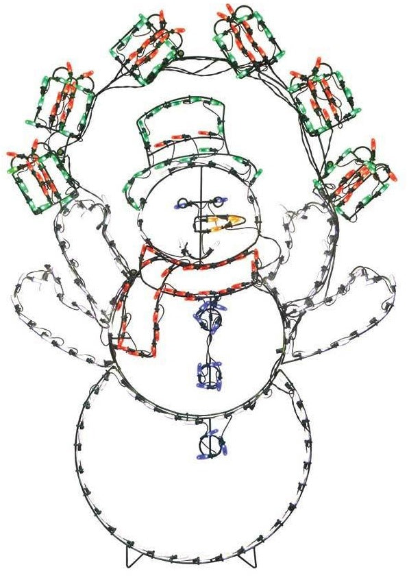 60 Juggling Snowman Animotion Outdoor LED Yard Decoration - Christmas Holiday Light Up Lawn Decor for Garden, Patio, and Front Yard