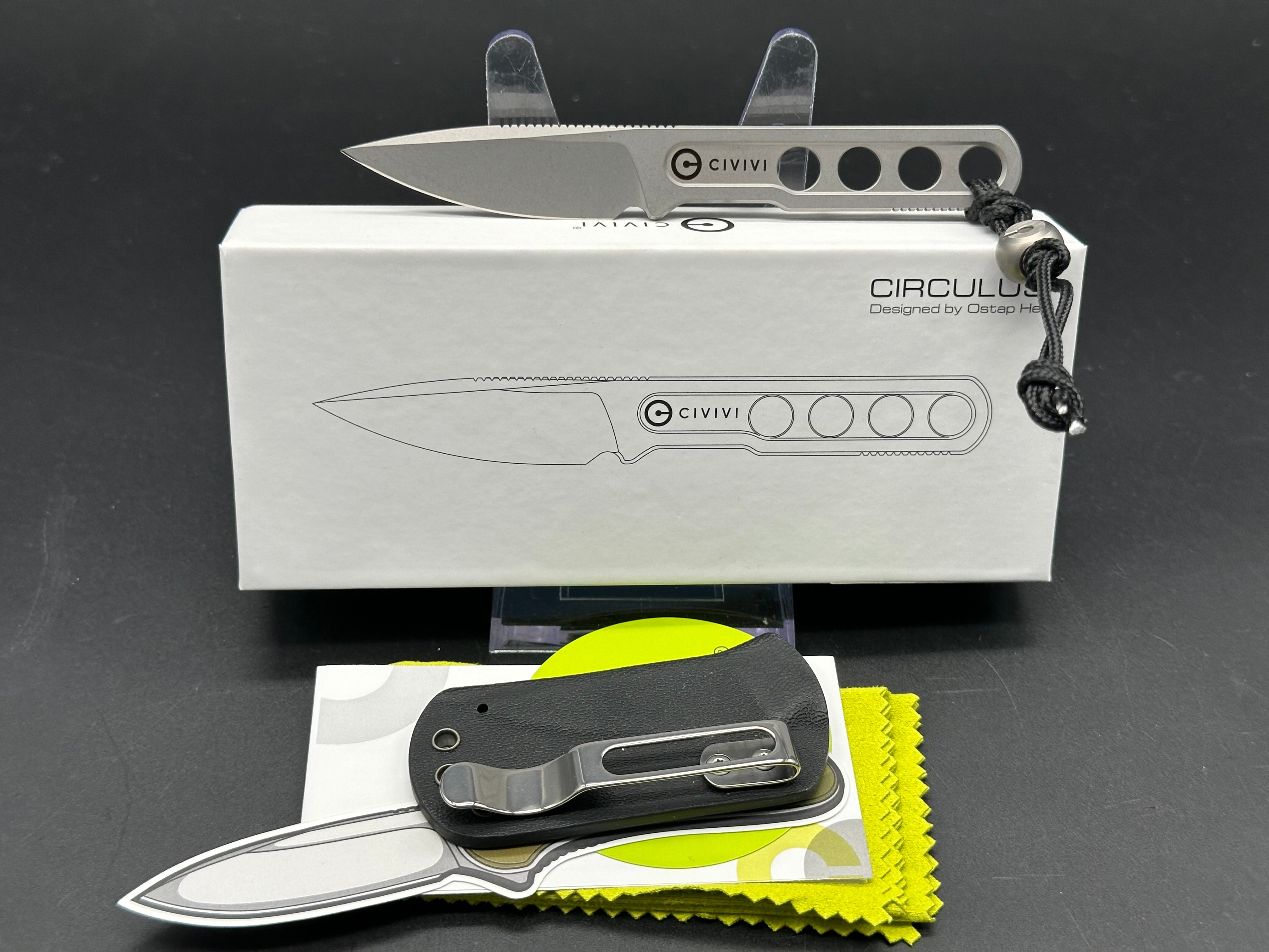 CIVIVI CIRCULUS Fixed Blade Knife - 10Cr15CoMoV Steel, Stonewashed Finish, Plain Edge - Perfect for Camping, Hunting & Outdoor Survival
