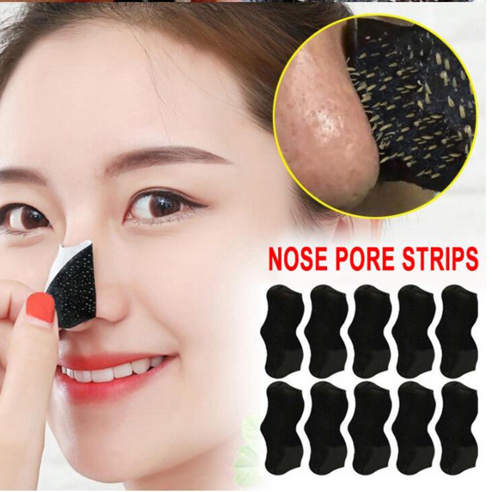 Blackhead Remover Nose Strips - Deep Cleansing Pore Treatment for Acne & Blackheads, 10 Count Pack | Best for Oily Skin & Facial Care Routine