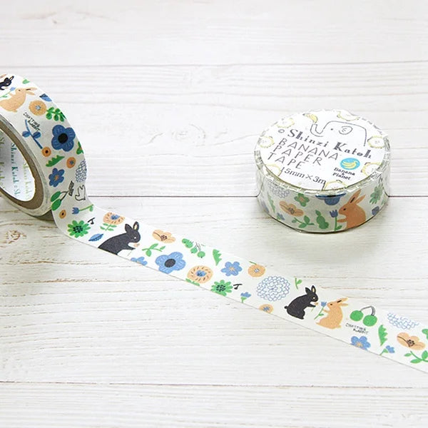 Chatting Rabbit Washi Tape - Decorative Japanese Paper Tape for Scrapbooking, Journaling, Gift Wrapping & DIY Crafts - Perfect for Bullet Journals, Planners and Stationery Lovers