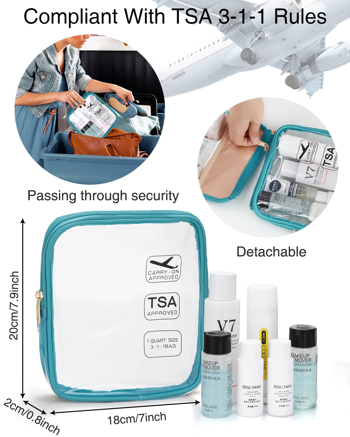TSA Approved Hanging Toiletry Bag for Women - Water Resistant Travel Cosmetic Organizer with Multiple Pockets for Makeup, Jewelry & Essentials | Perfect for Air Travel, Camping & Business Trips
