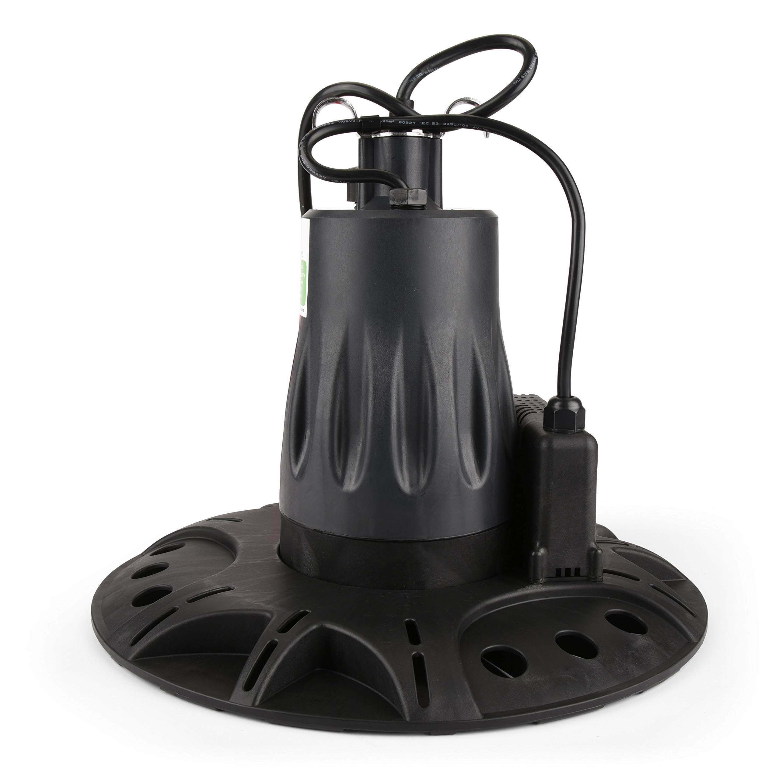 ECO-FLO SUP55PC Black Utility Pump for Pool Cover - Heavy Duty Water Removal, Outdoor & Pool Maintenance, Flood Prevention - Ideal for Home, Garden, and Pool Use