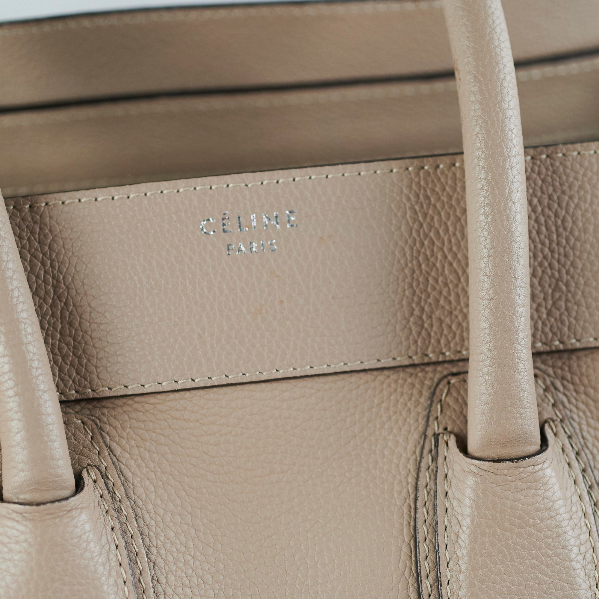 Celine Micro Luggage Tote Bag in Beige | Premium Leather Handbag for Women | Perfect for Work, Travel & Everyday Use
