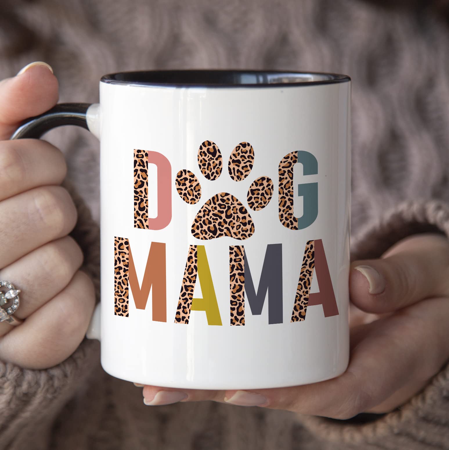 YouNique Designs 11oz Dog Mom Mug - Best Dog Lover Coffee Cup for Women with Black Handle - Perfect Gift for Pet Owners, Dog Moms & Coffee Lovers - Ideal for Morning Coffee, Office Use & Gifts
