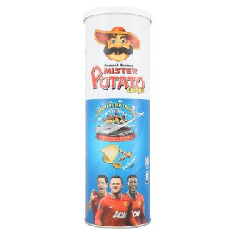 Mister Potato Crisps Barbeque Flavor - Crunchy Potato Chips in a Can (1 Can) - Perfect for Snacking, Parties & On-the-Go