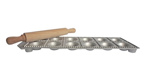 EP-43 Stainless Steel Ravioli Maker - 13 Inch Rectangular Pasta Press for Homemade Dumplings & Italian Cuisine | Perfect for Kitchen, Restaurants & DIY Cooking Enthusiasts