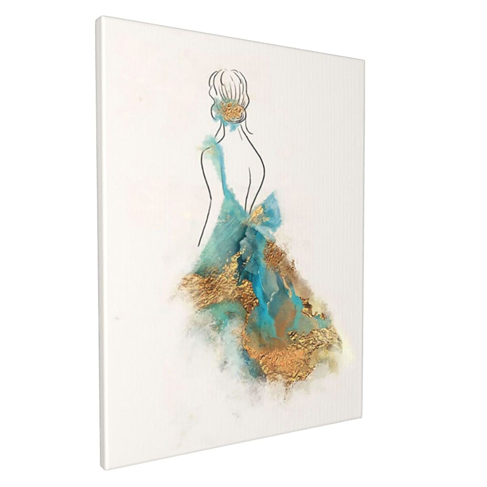 Modern Woman Back View Canvas Wall Art - Elegant Framed Bathroom Decor for Bedroom, Kitchen, Living Room & Office - Easy to Hang Home Decoration - Perfect for Spa-Like Bathrooms & Cozy Living Spaces