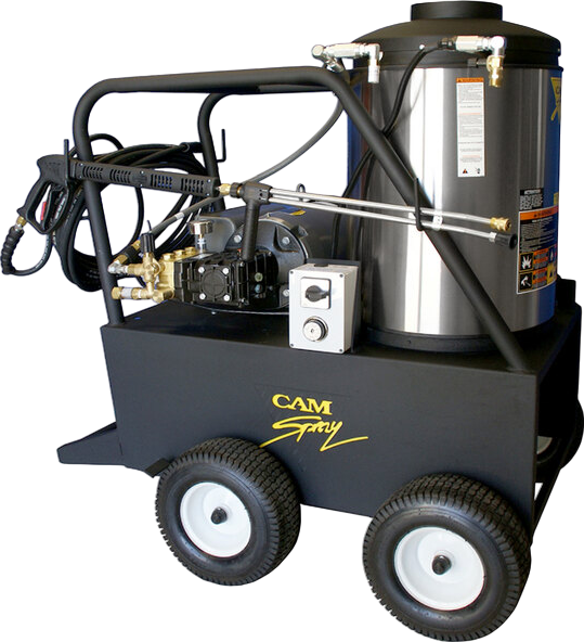Cam Spray 3050QE Electric Diesel Hot Water Pressure Washer - 3000 PSI, 5 GPM | Commercial & Industrial Cleaning for Oil Stains, Grease, Heavy Equipment