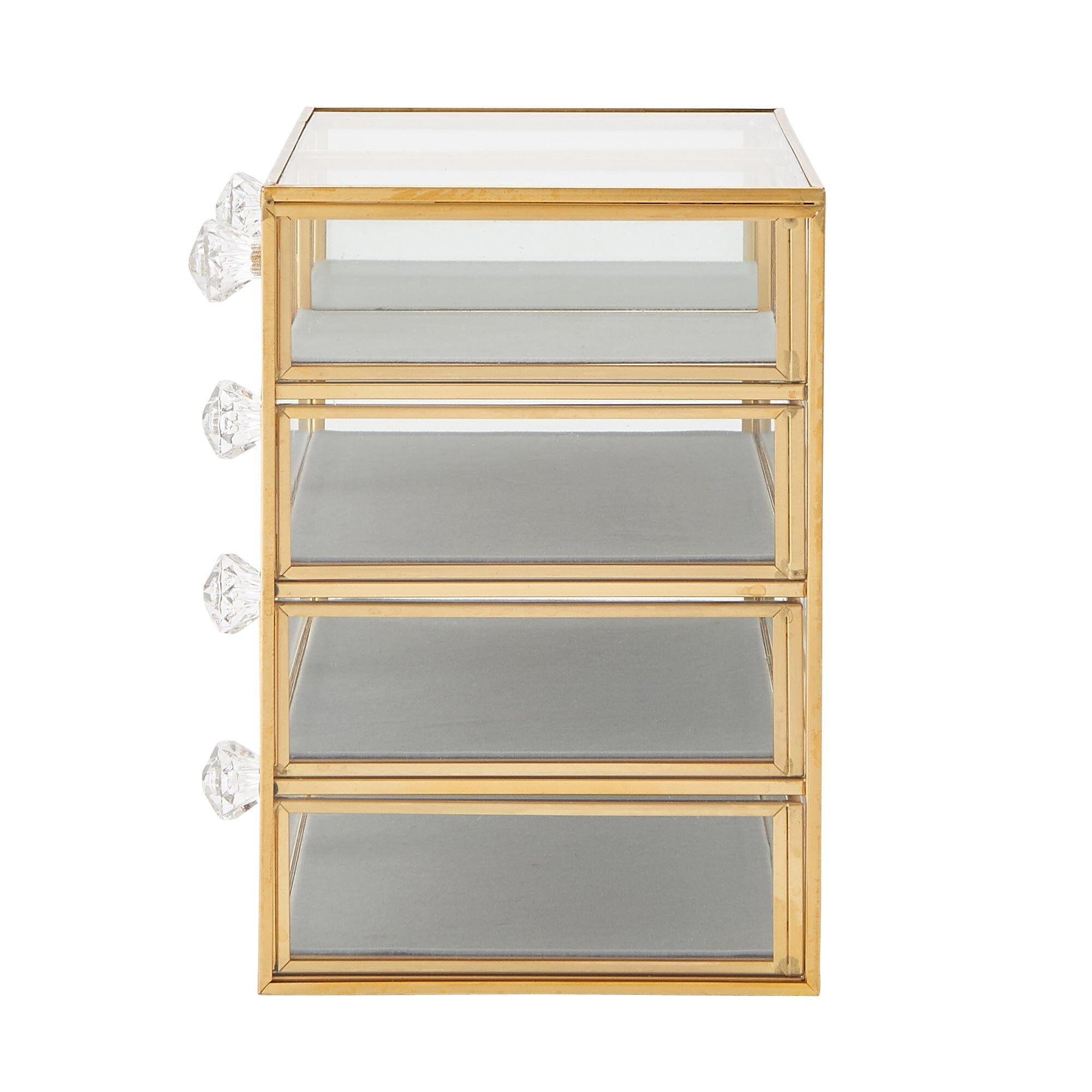4-Section Glass Drawer Organizer for Jewelry, Makeup & Office Supplies - Perfect for Vanity, Bathroom & Closet Storage