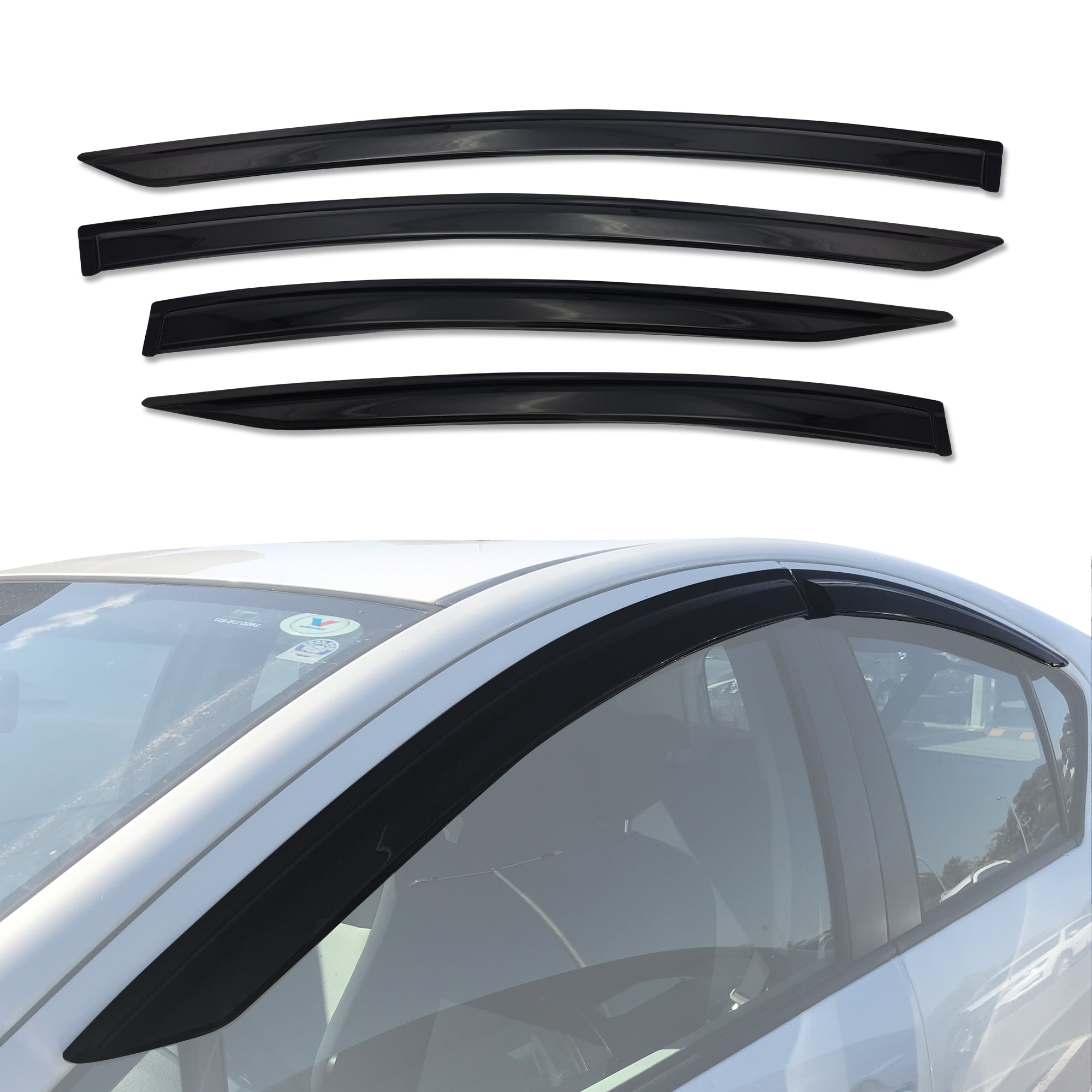 Premium Weather Shields for Toyota Prius C 2012-2021 - Durable Rain Guards & Window Deflectors for All-Weather Protection - Perfect for Rainy Days & Road Trips