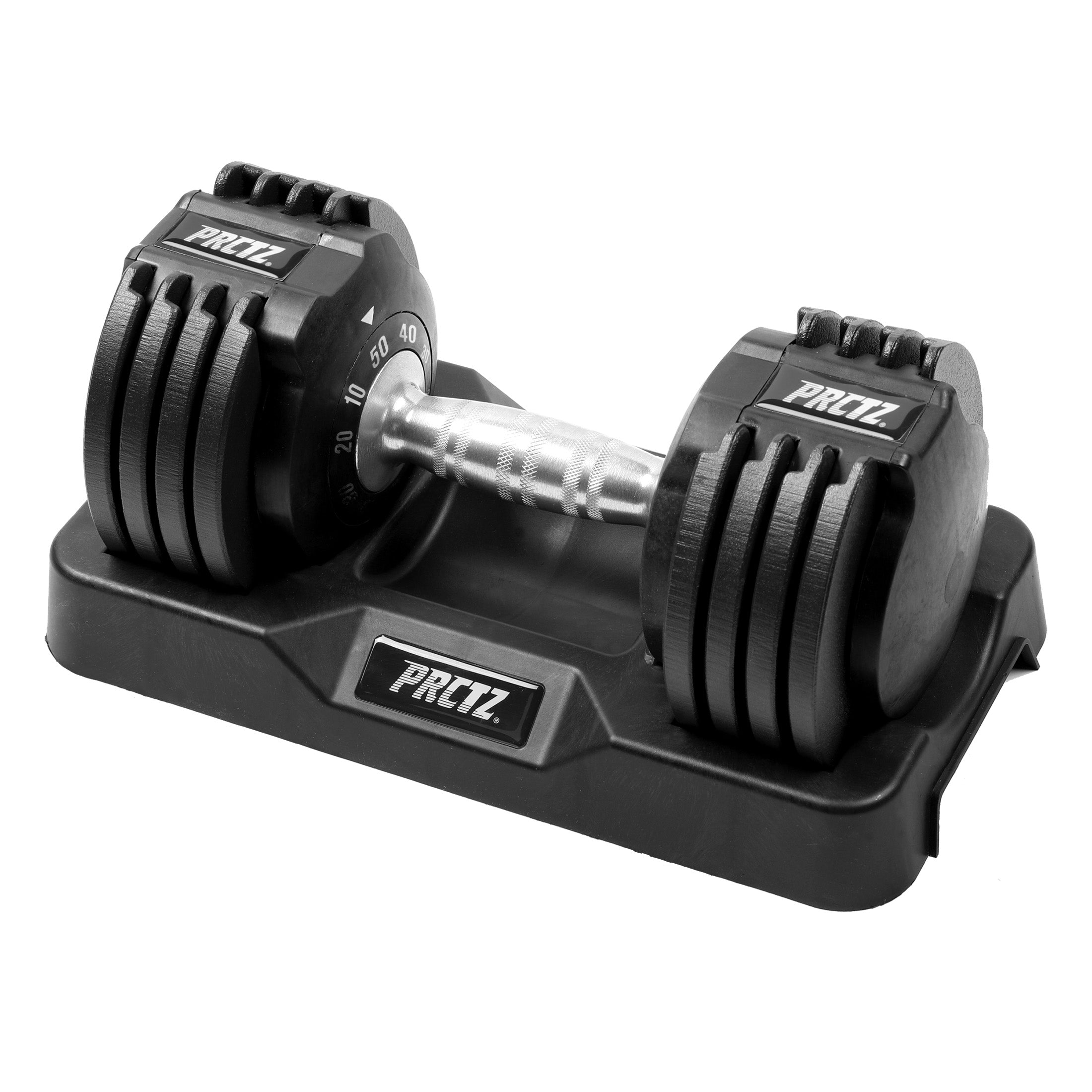 PRCTZ 10-50lb Adjustable Dumbbell Set with 3-Point Safety Lock System - Home Gym Equipment for Strength Training & Weightlifting Workouts