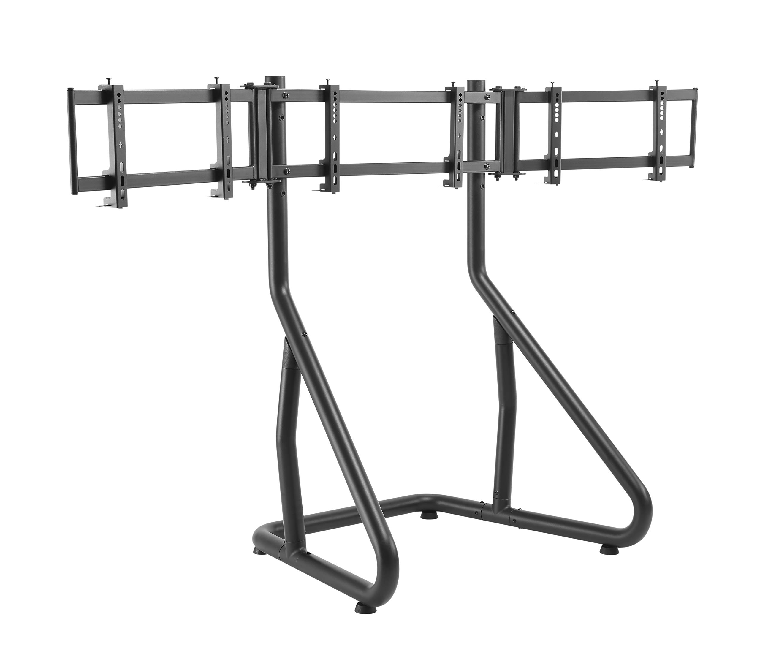 OPLITE Triple Monitor Stand for 3 Screens up to 32 Inches - Adjustable Ergonomic Desktop Mount Compatible with Flight Simulator Cockpits, Gaming & Office Workstations