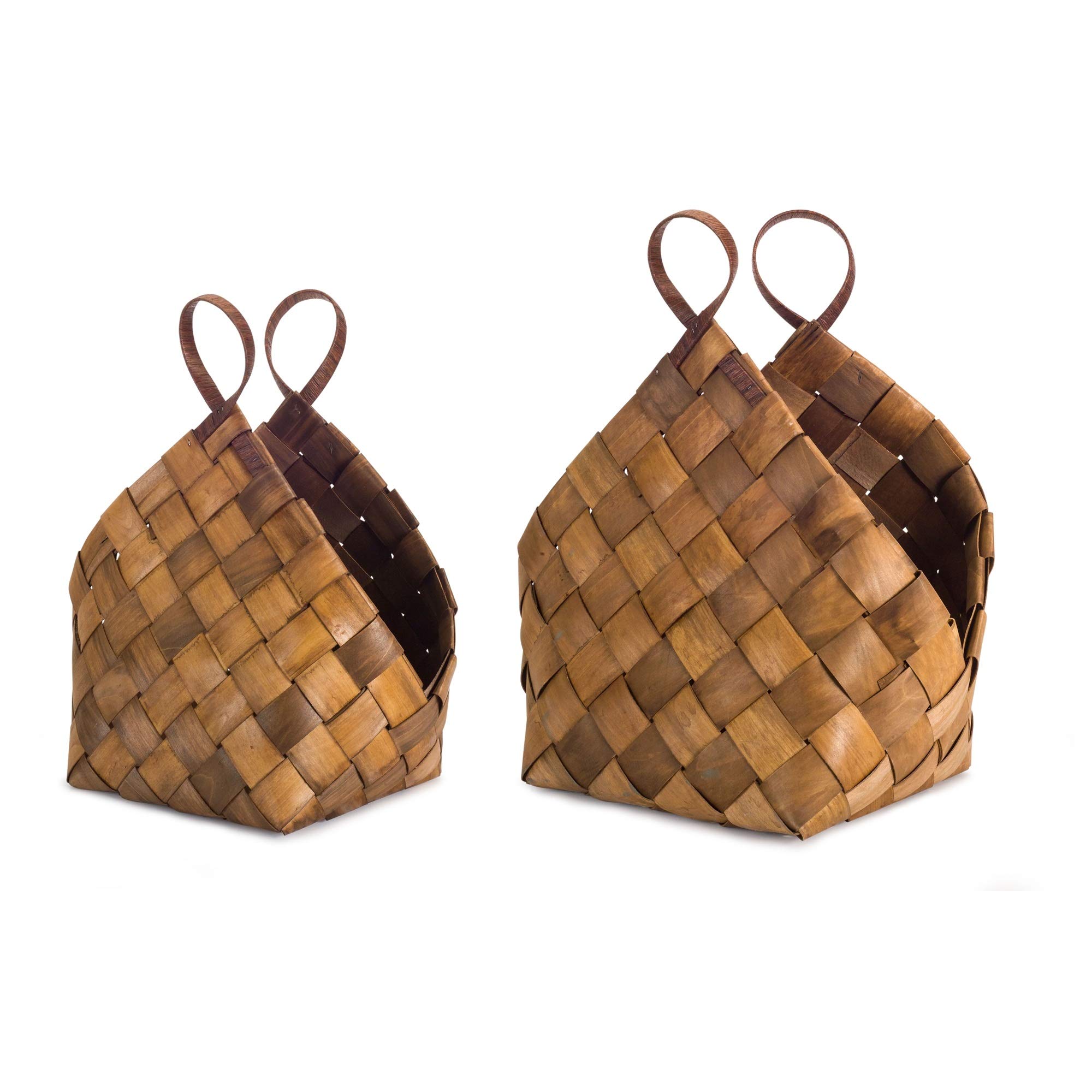 Diva At Home Set of 4 Brown Flexible Handmade Woven Storage Baskets 21