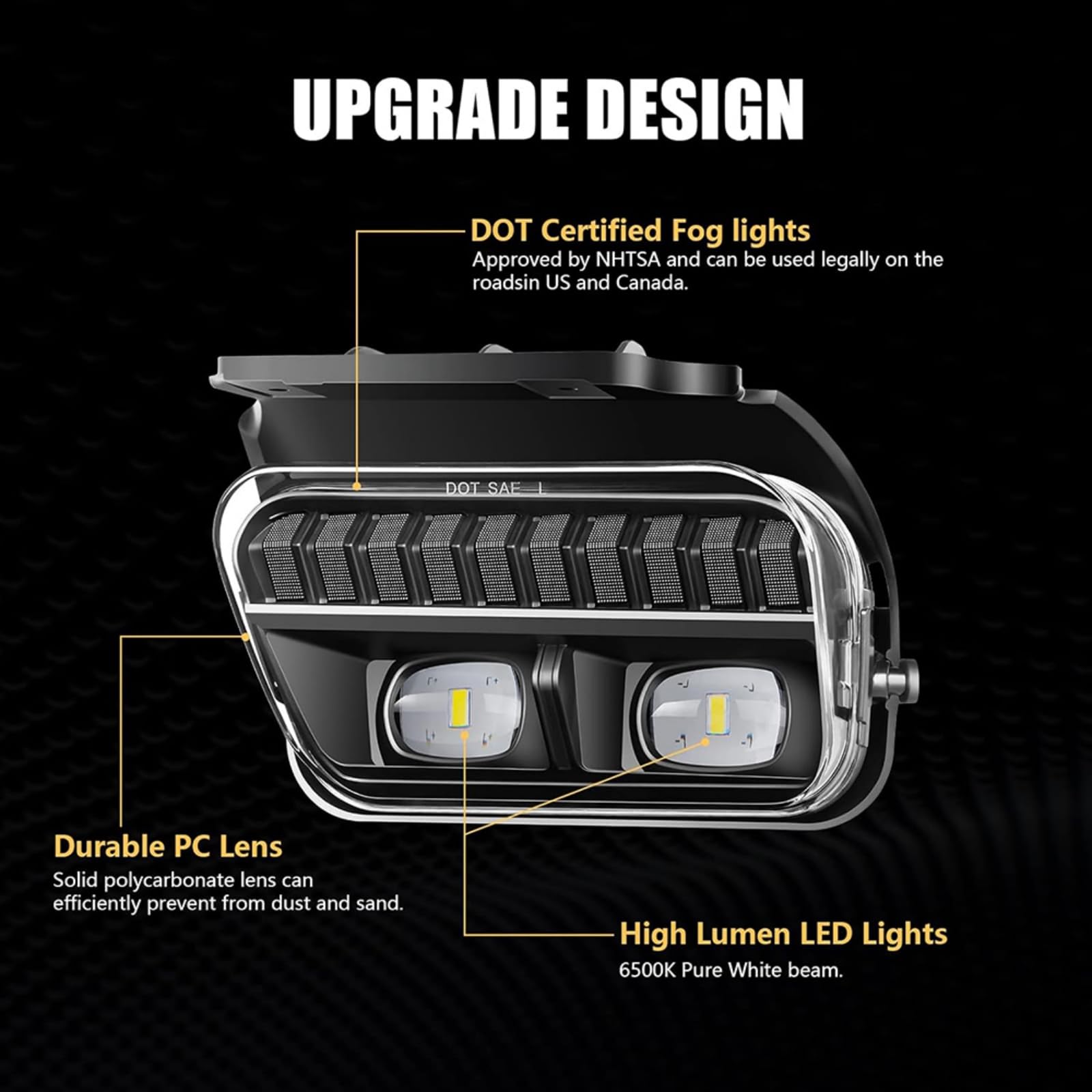 Chevy Silverado 2003-2006 & Avalanche 2002-2006 LED Fog Lights - Clear Lens Replacement Driving Lamps for Pickup Trucks | Enhanced Visibility in Foggy & Night Driving Conditions