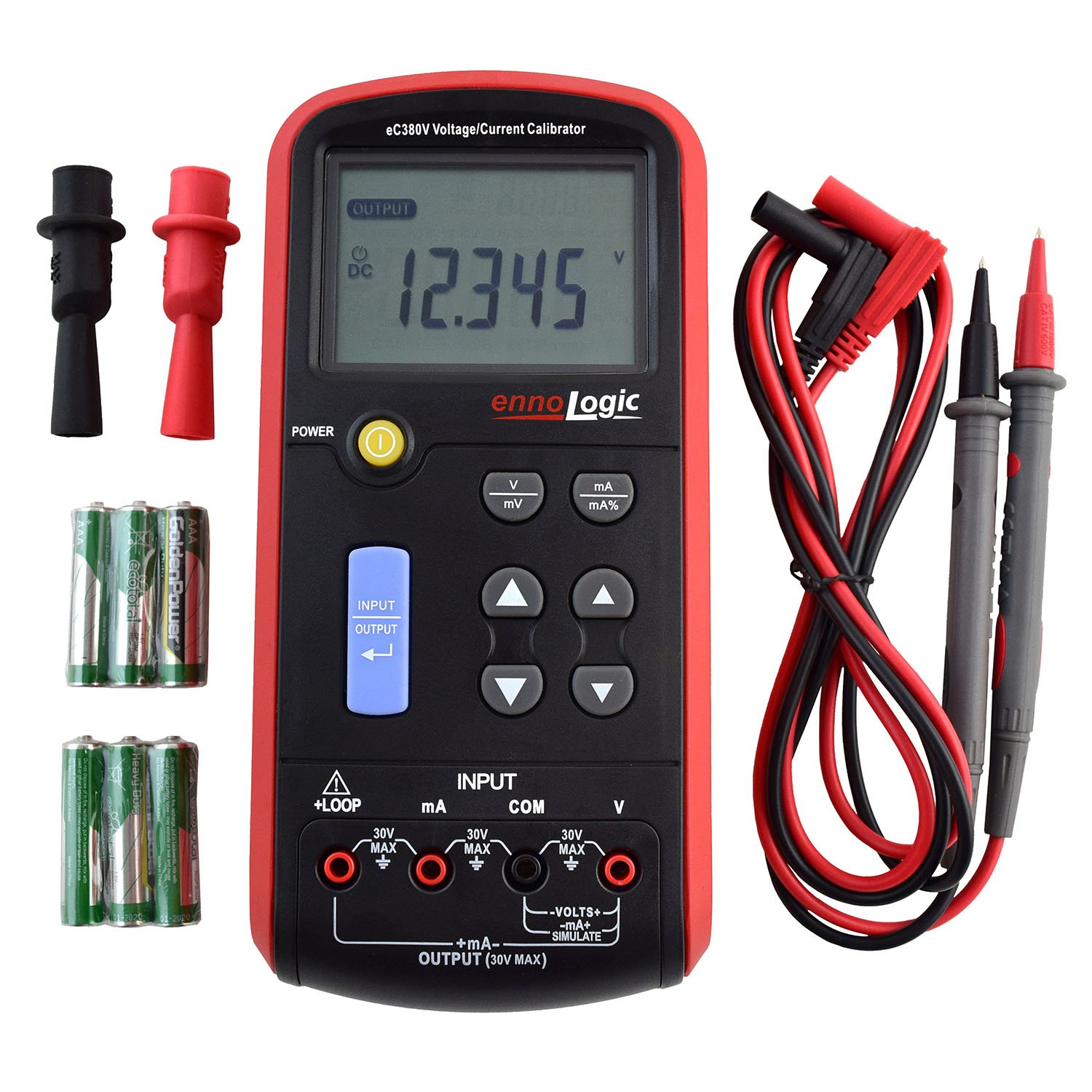 ennoLogic eC380V Portable Process Calibrator - 0-20V & 4-20mA Signal Generator with Precision Volt/mV/mA Measurement | Ideal for Industrial Automation, PLC Testing, Transmitter Calibration and Current Loop Maintenance