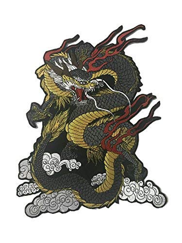 Large Embroidered Back Patch - Flying Dragon Design for Jackets, Vests & Bags | DIY Punk Rock Gothic Fashion Accessory