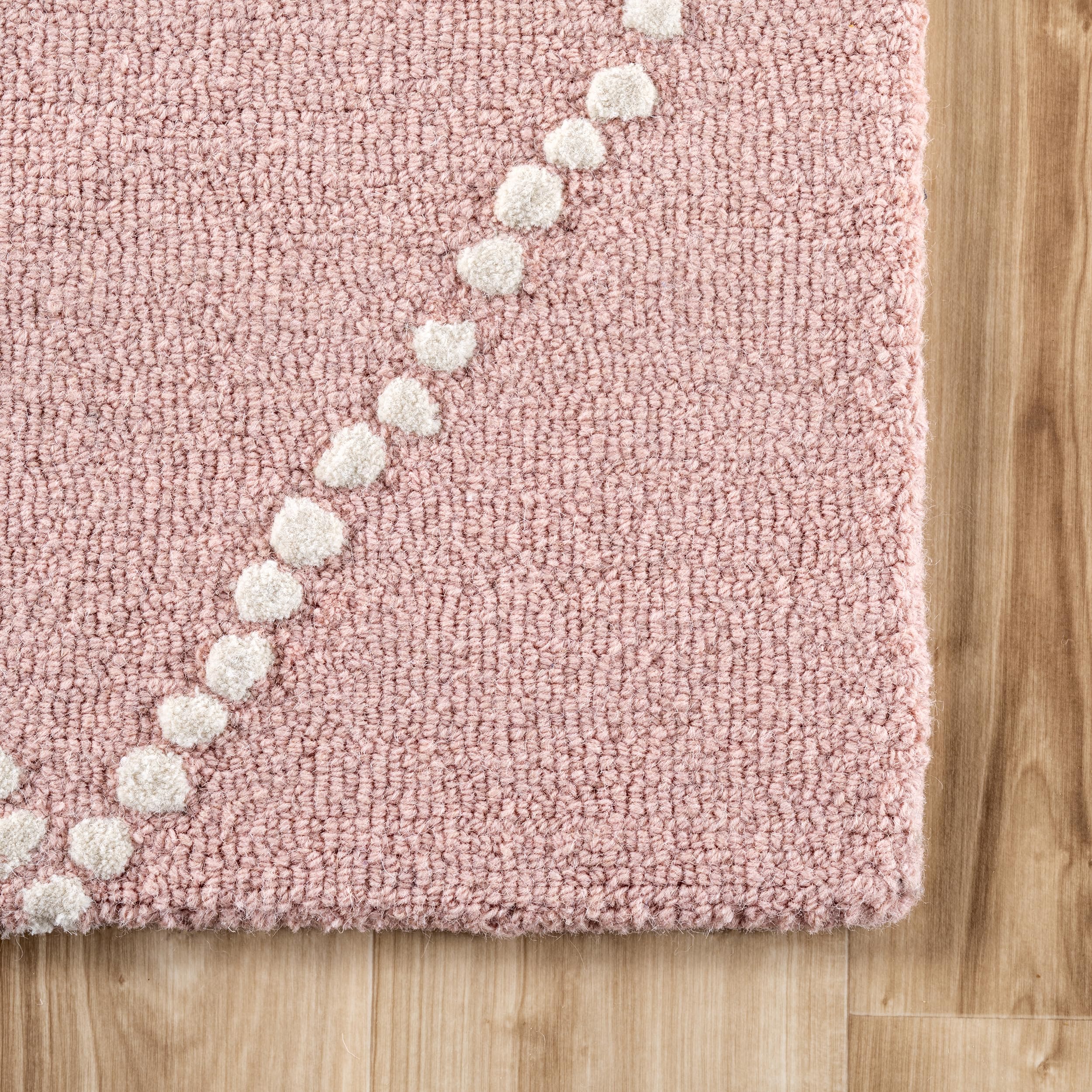 nuLOOM Hand Tufted Elvia Round Area Rug 6 Feet, Soft Baby Pink - Perfect for Nursery, Bedroom & Boho Chic Home Decor