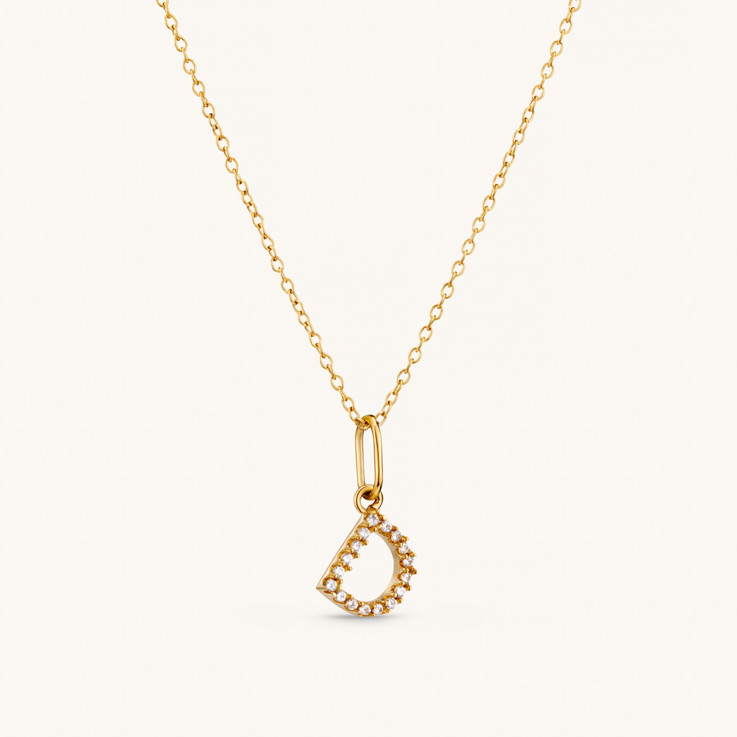 Personalized D Crystal Initial Necklace in 14K Gold - Elegant Gift for Women, Birthday, Anniversary & Valentine's Day