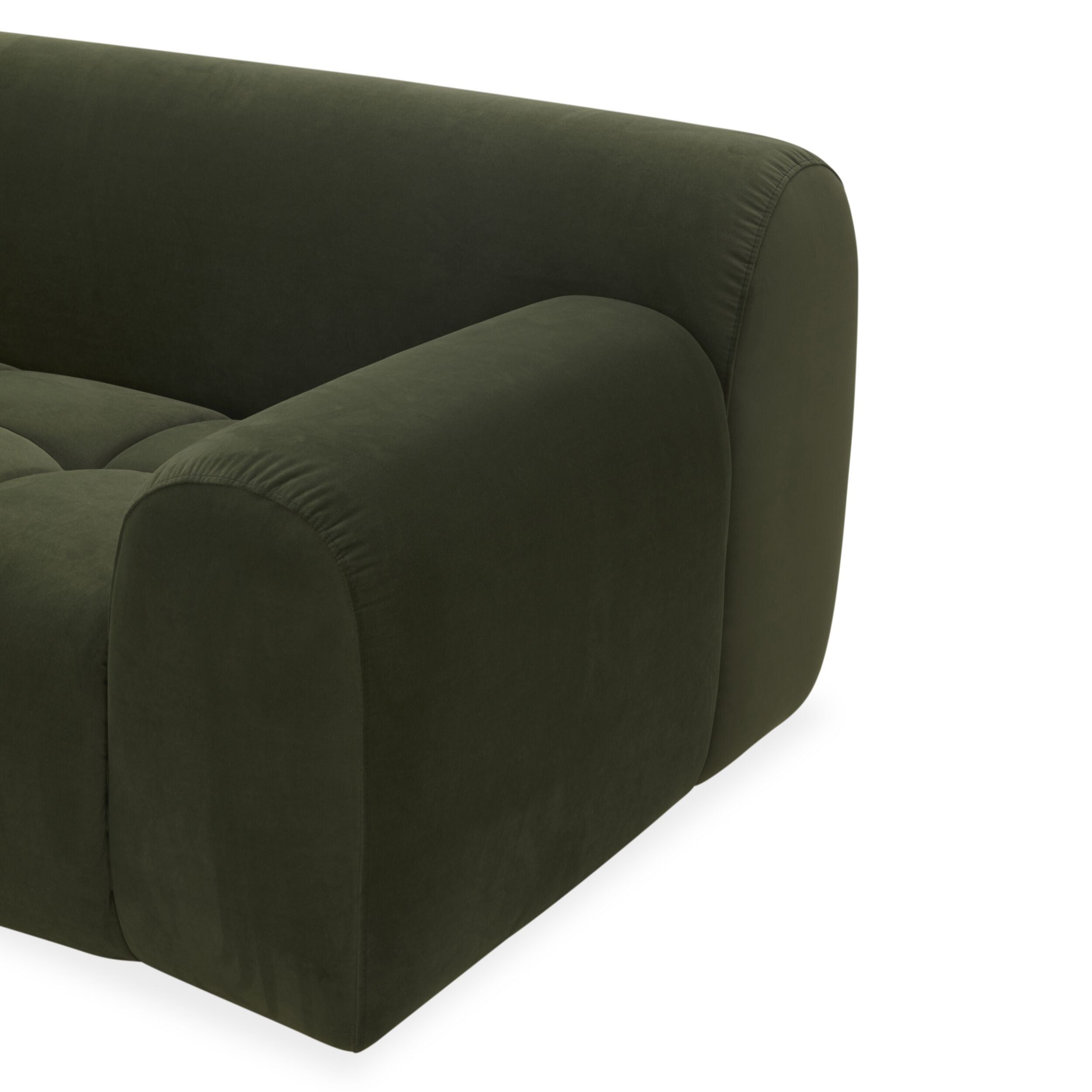 Alexis 2.5 Seater Velvet Sofa with Eucalyptus Wood Frame - Modern Living Room Furniture for Small Spaces & Apartments