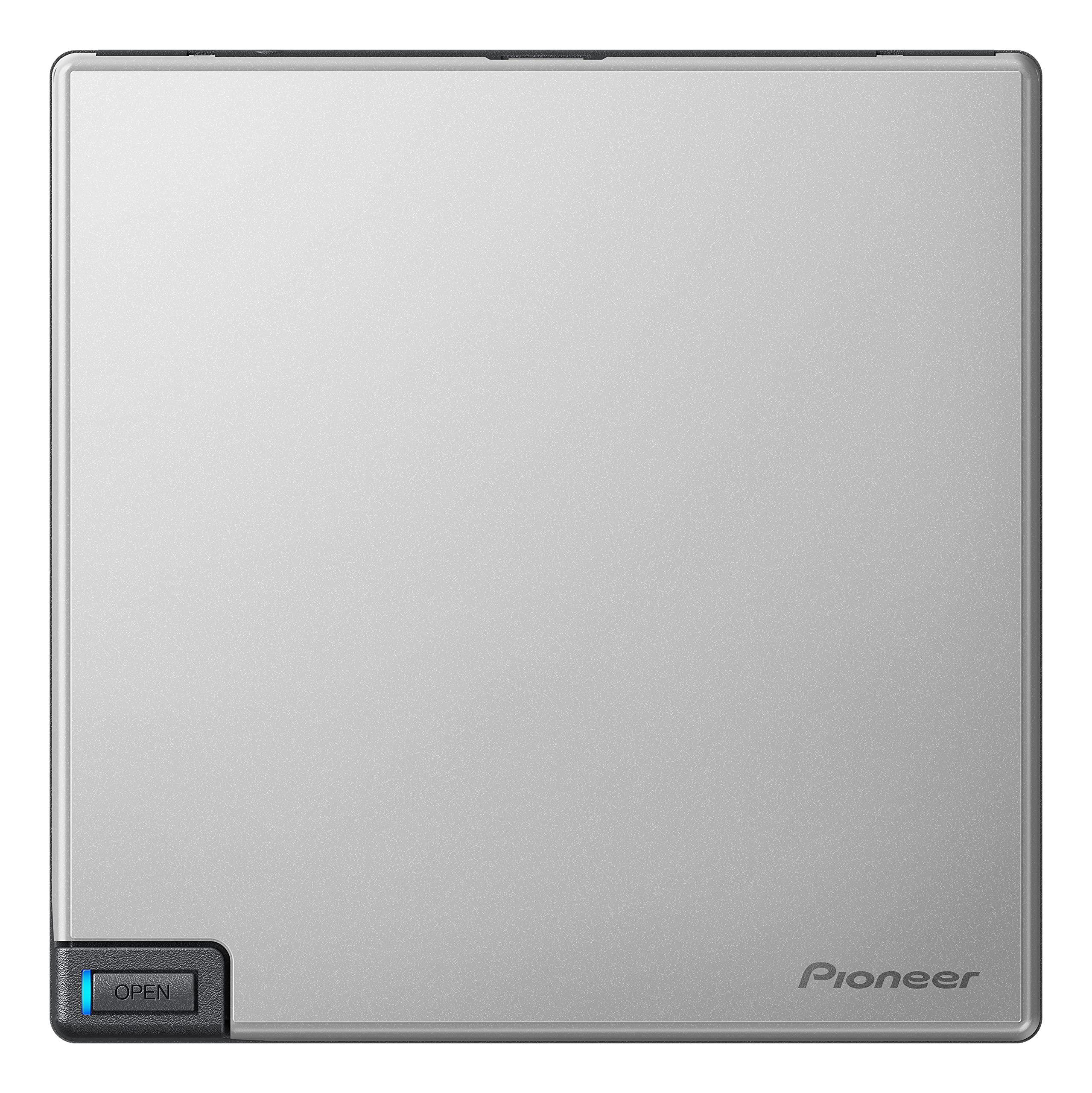 Pioneer BDR-XD08S Slim Portable External Blu-ray Drive - USB 3.2 Gen1 & Type-C Compatible, BD/DVD/CD Writer in Silver - Perfect for Laptops, MacBooks, and Home Theater Systems