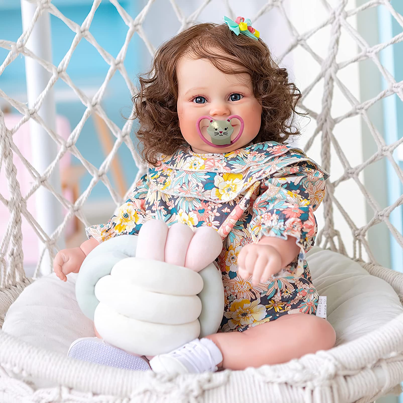 TERABITHIA 24 Inch Realistic Reborn Baby Doll - Lifelike Weighted Soft Body, Flexible Limbs, Collectible Art Doll for Girls | Perfect Birthday Gift, Nursery Decoration & Pretend Play Companion