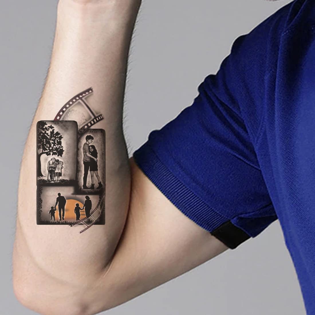 My Memories Design Waterproof Temporary Tattoos for Men & Women - Long Lasting Fake Body Art for Parties, Festivals & Special Occasions