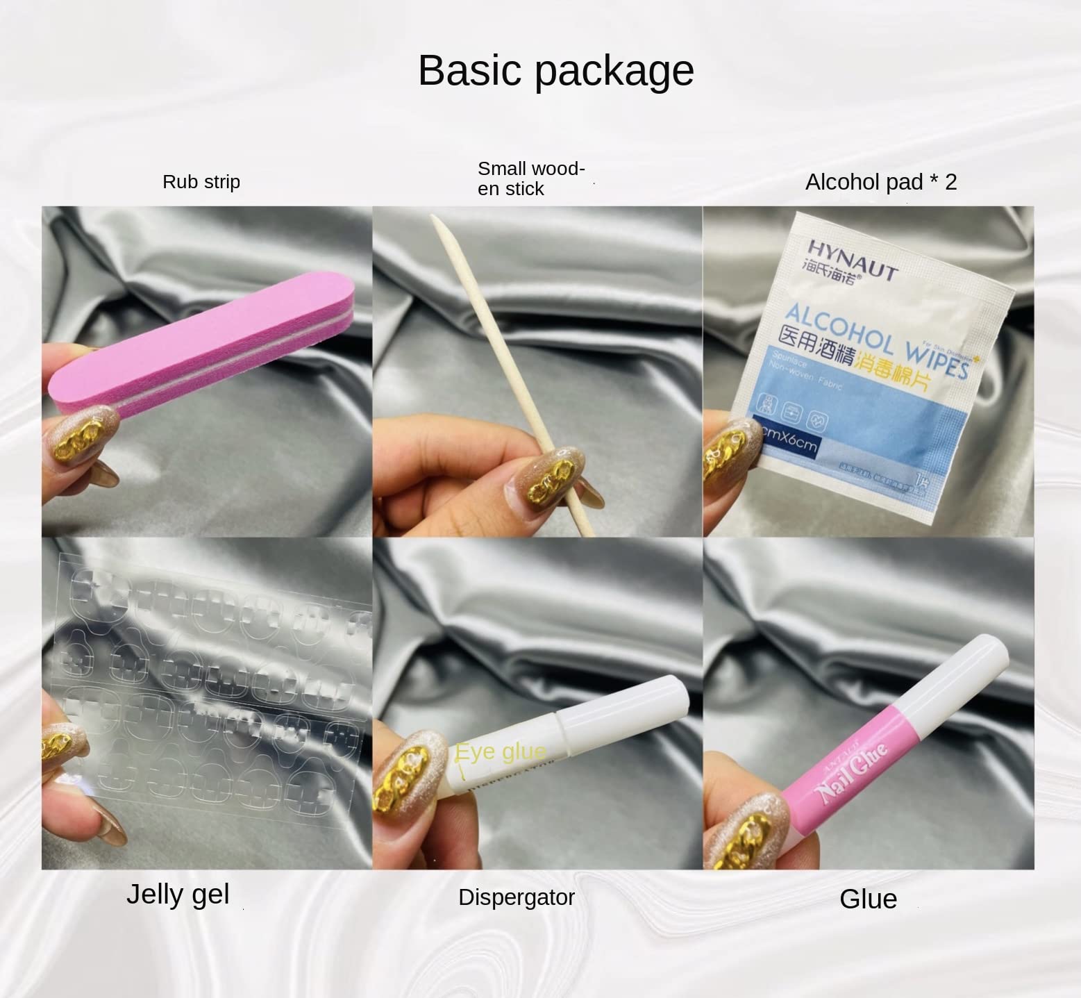 Luxury Bling Press on Nails - Reusable Fake Nails with Glamorous Handmade Nail Art Designs by Professional Manicurist (Size S/B, Length H/L) - Perfect for Parties, Weddings, and Special Occasions