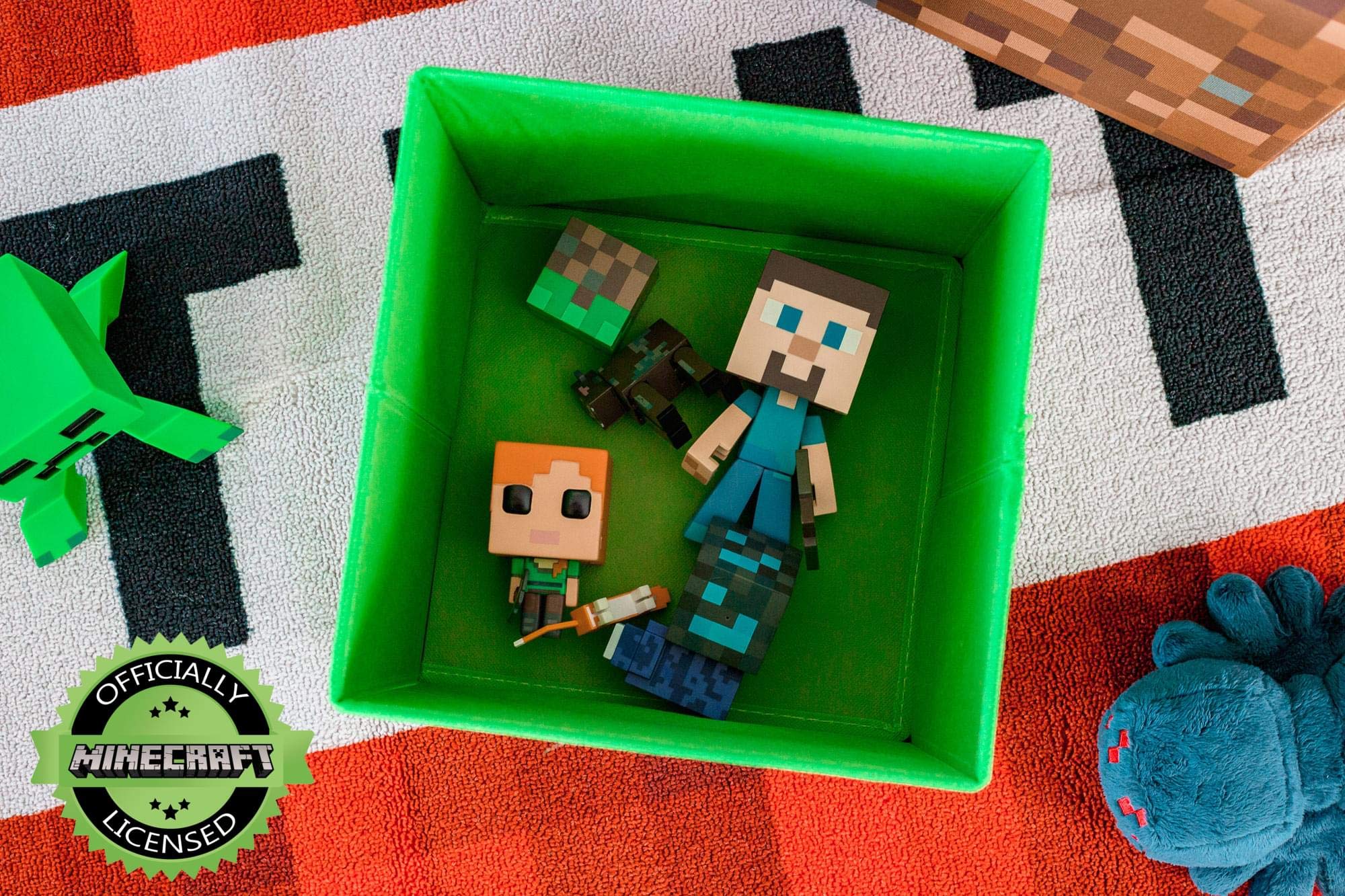 Minecraft Creeper Storage Cube Organizer - 10-Inch Square Bin for Kids Room, Office & Game Room Organization | Minecraft Themed Storage Box | Perfect for Toys, Books & School Supplies