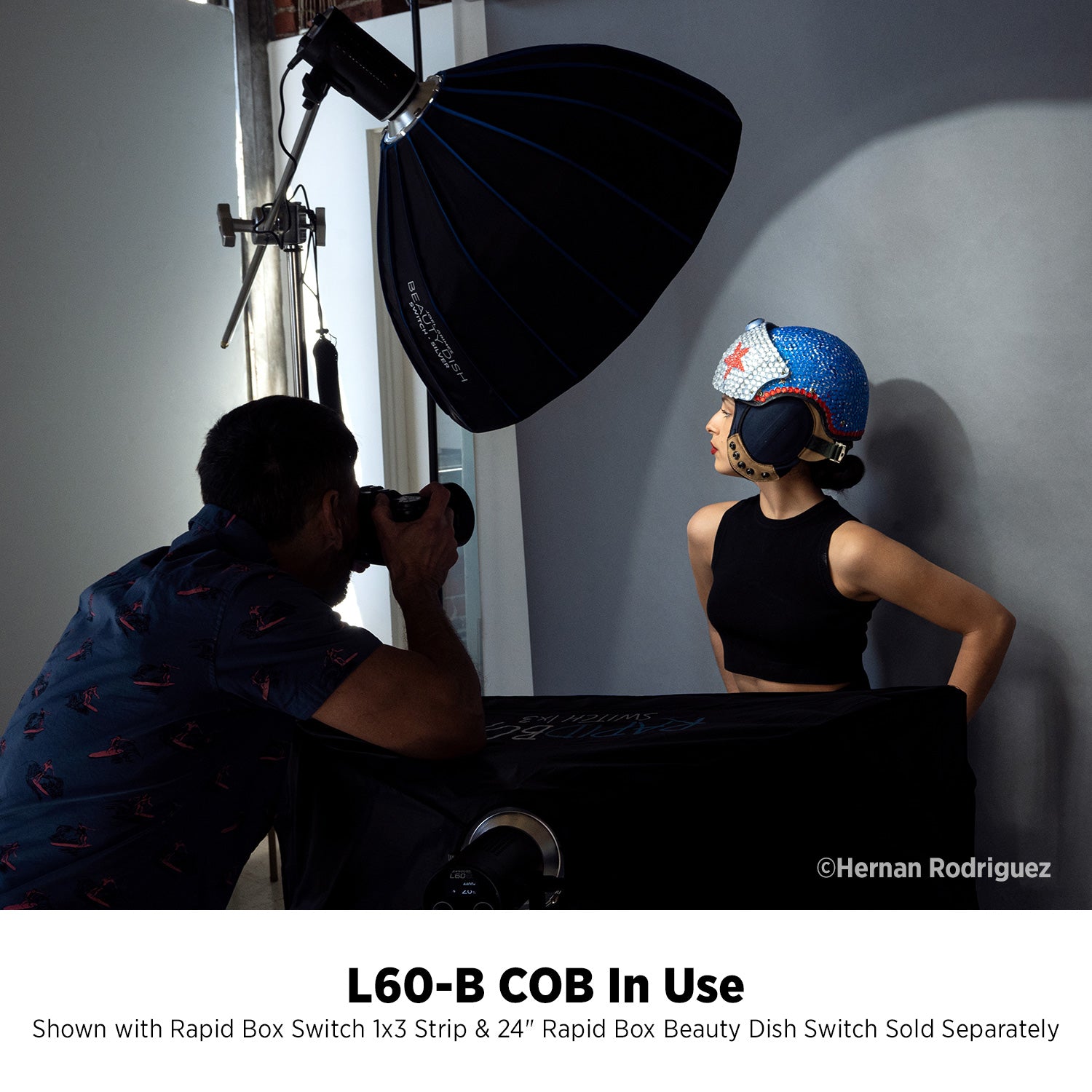 60W Bicolor COB LED Light - 3000K-6000K Adjustable Temperature for Photography, Video, and Studio Lighting