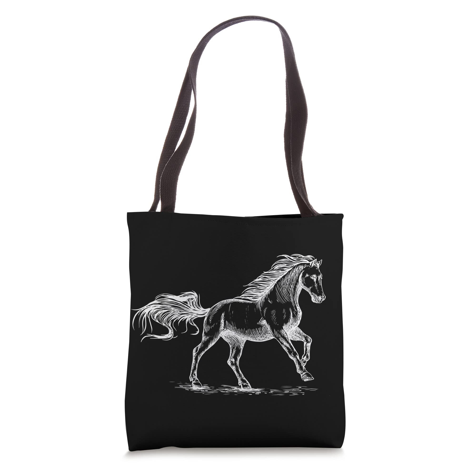 Stylish Galloping Horse Print Tote Bag for Women - Durable Canvas Shopping Bag with Adjustable Straps - Perfect for Groceries, Beach, Work & Travel