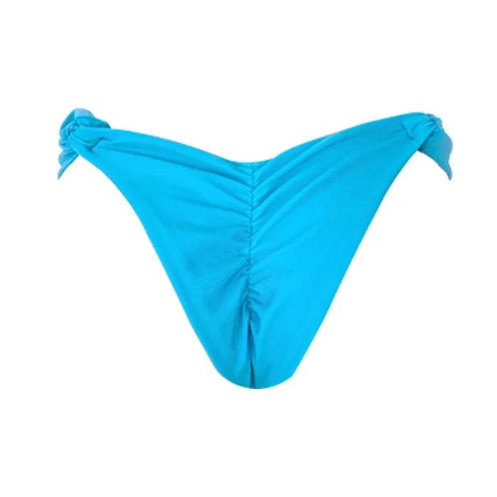 Turquoise Blue Brazilian Scrunch Bikini Bottom - High Waisted Swimwear for Women, Beach & Pool Party, Summer Vacation Essentials