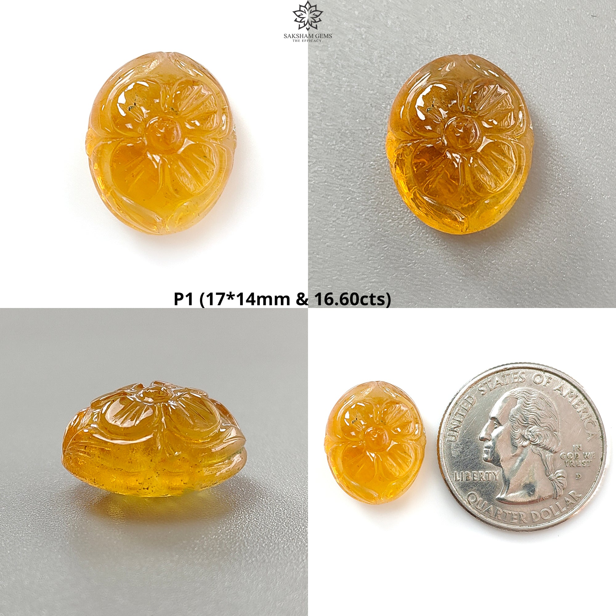 Natural Citrine & Amethyst Quartz Gemstone Carving - Untreated Oval Shape Handcrafted Jewelry Stone for Necklace, Ring & Spiritual Healing (1pc)
