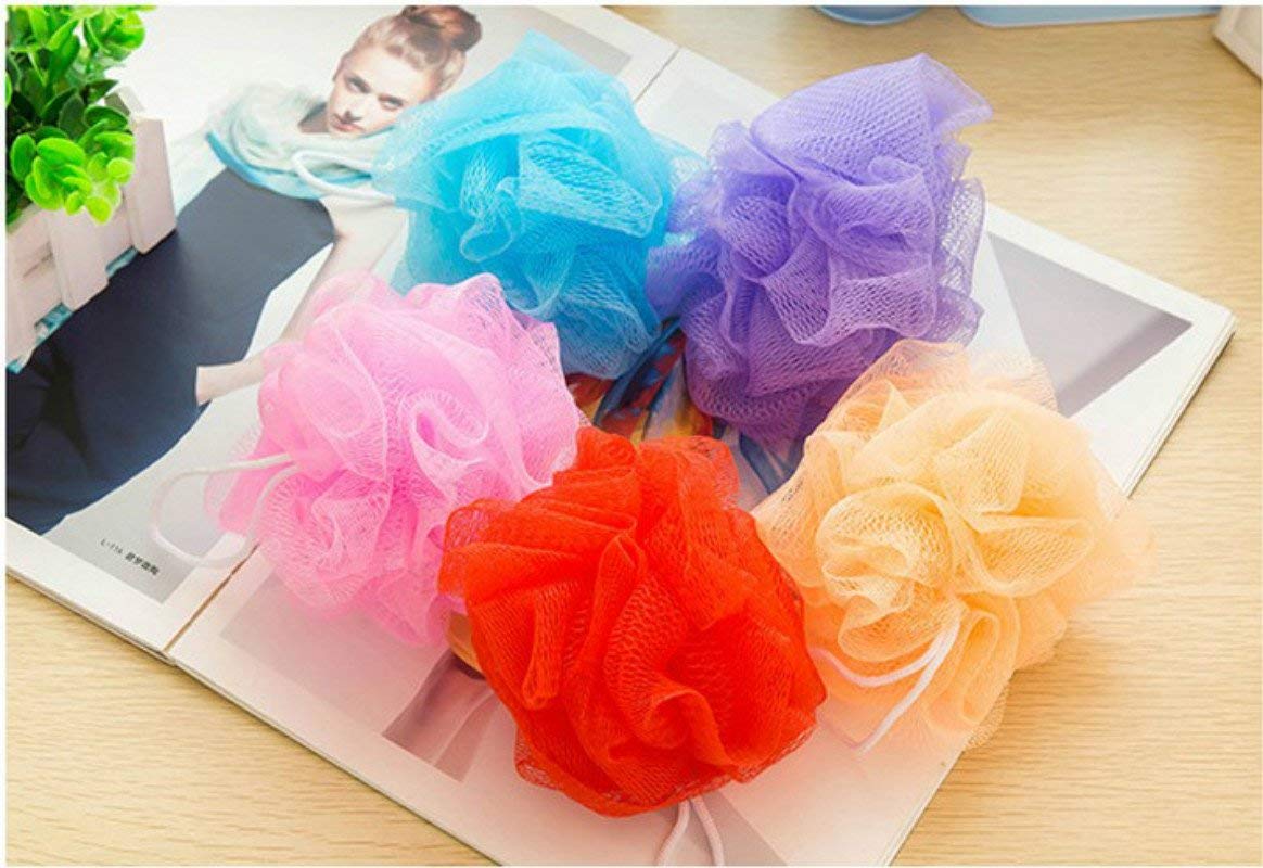 Ubersweet® 1-Piece Colorful Mesh Bath Ball for Shower & Bath - Exfoliating Body Scrubber for Gentle Skin Cleansing | Perfect for Spa, Home Relaxation & Baby Bath Time