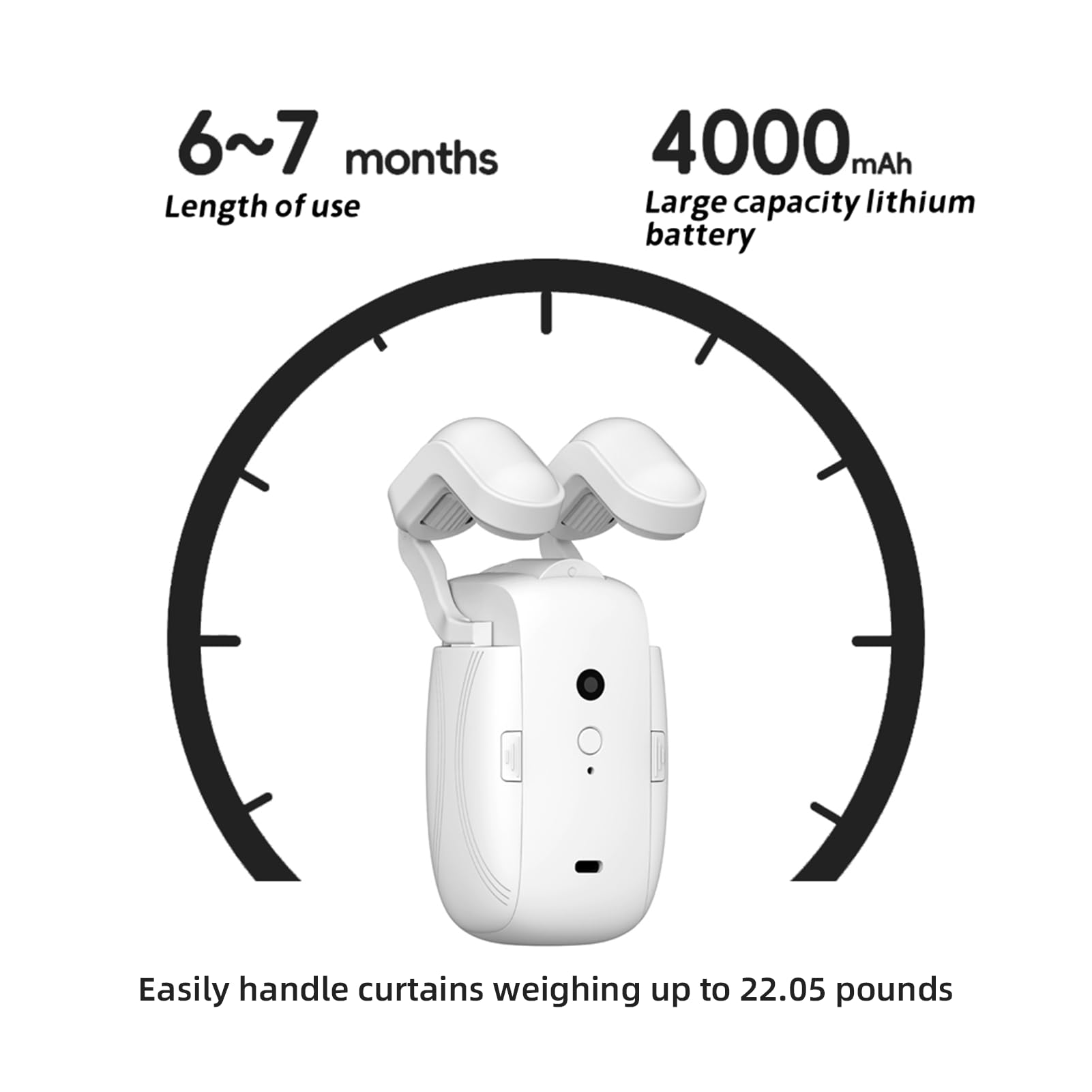 Smart Electric Curtain Opener & Closer - Automatic Bluetooth Motorized Curtain System for Roman/U/T Rails, Works with Alexa & Google Home, App/Timer Control, Remote Included - Perfect for Smart Homes, Bedrooms & Living Rooms
