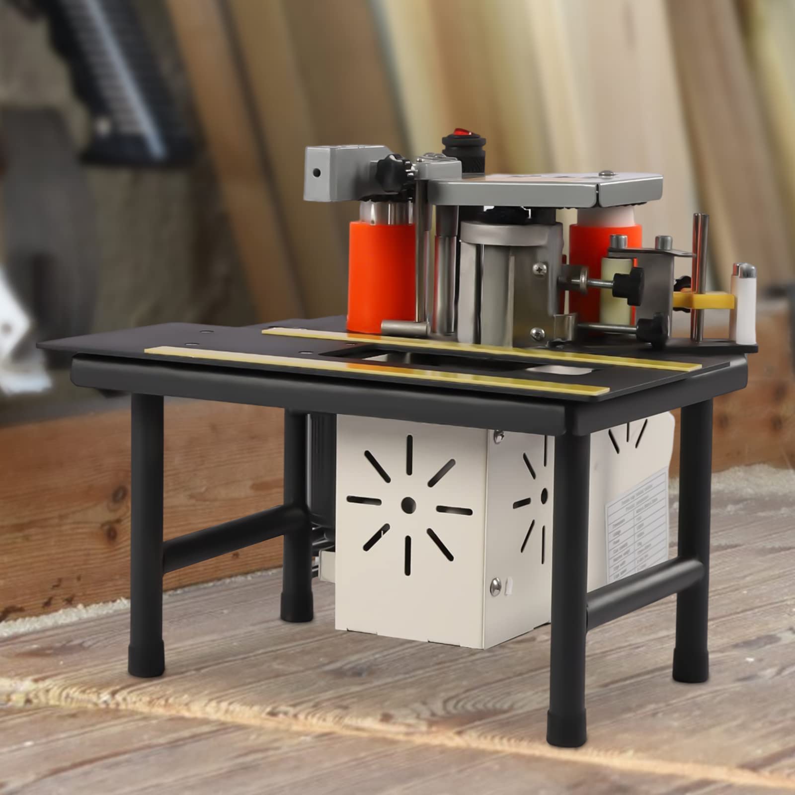 110V Portable Woodworking Edge Bander Machine - Double Side Gluing with 200g Glue Tank (120-180ºC Temp Control) for Straight & Curved Edges | Perfect for DIY Furniture, Cabinets & Home Improvement Projects