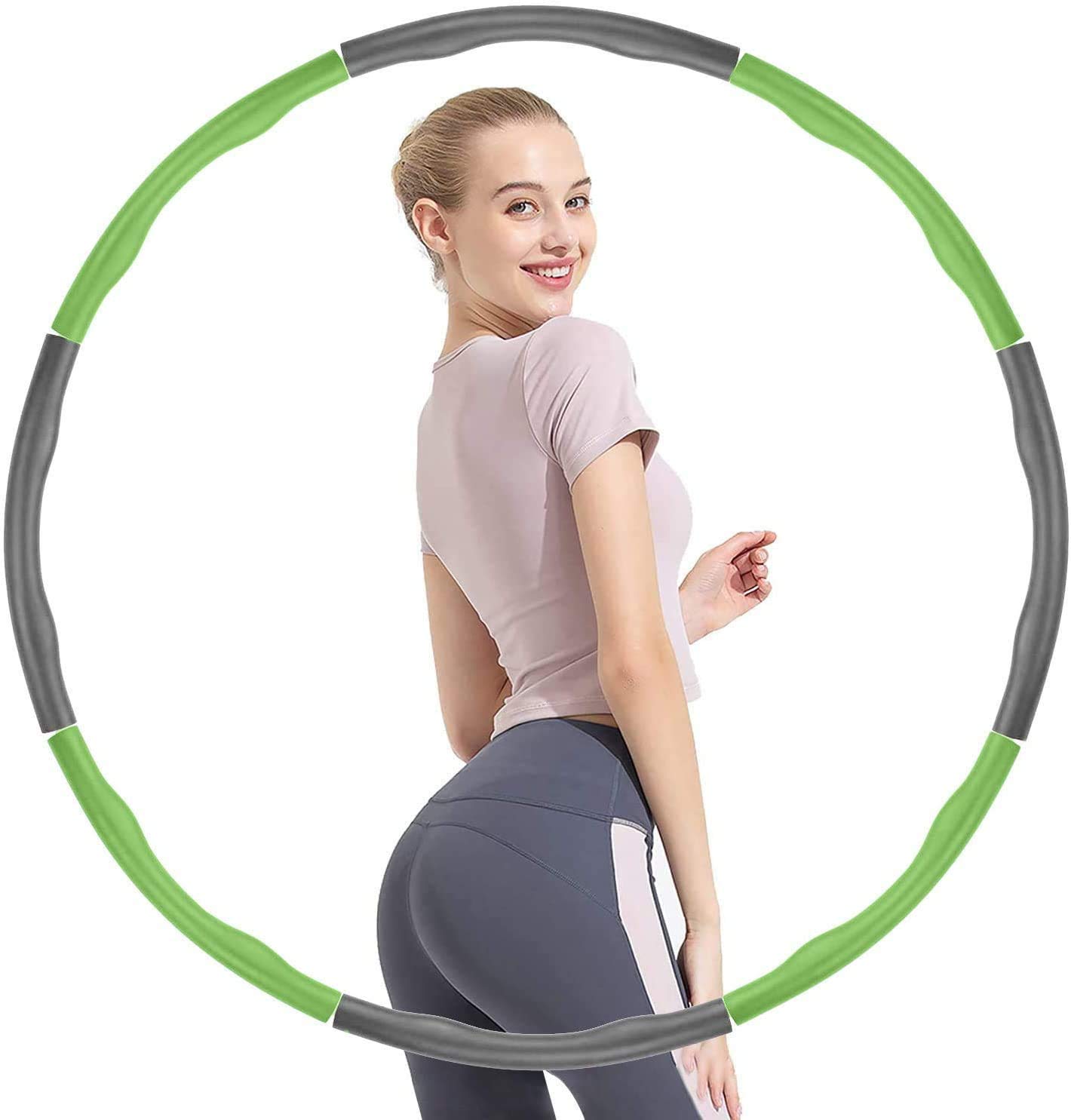 Adjustable Weighted Hula Hoop for Adults - 8-Section Professional Soft Exercise Hoop for Fitness, Dance & Workout | Perfect for Home Gym, Outdoor Activities & Weight Loss