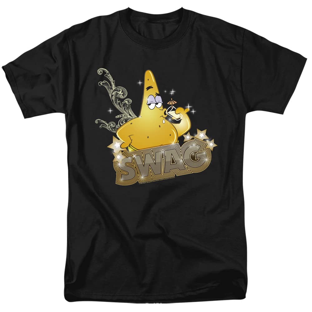 LOGOVISION Spongebob Patrick Has Swag Unisex Adult T-Shirt | Cartoon Graphic Tee for Men & Women | Casual Wear, Cosplay, Gift Idea