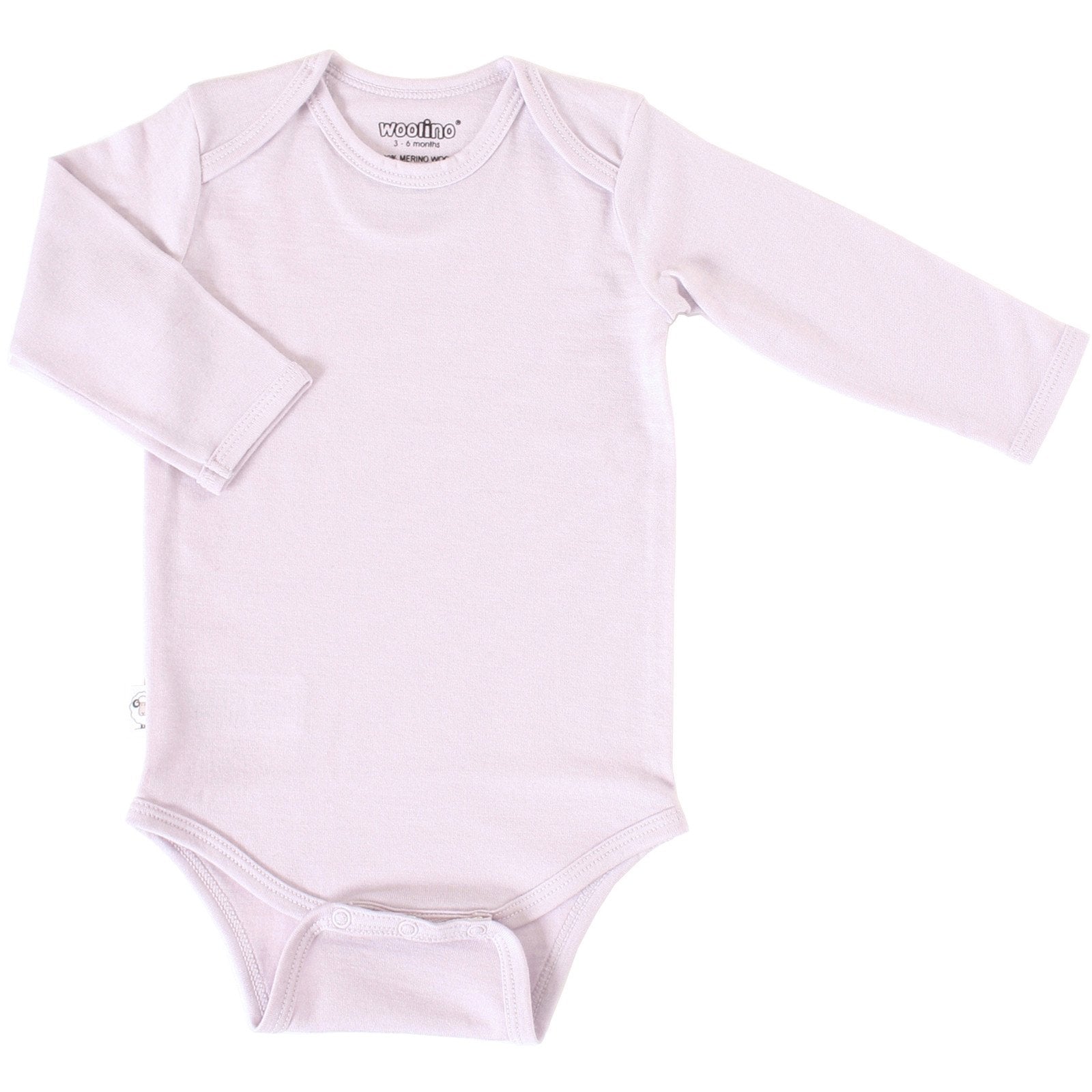 Organic Merino Wool Baby Bodysuit - Soft Long Sleeve Onesie for Newborns & Infants - Natural Lilac Color - Perfect for Winter Outfits & Cozy Nursery Time