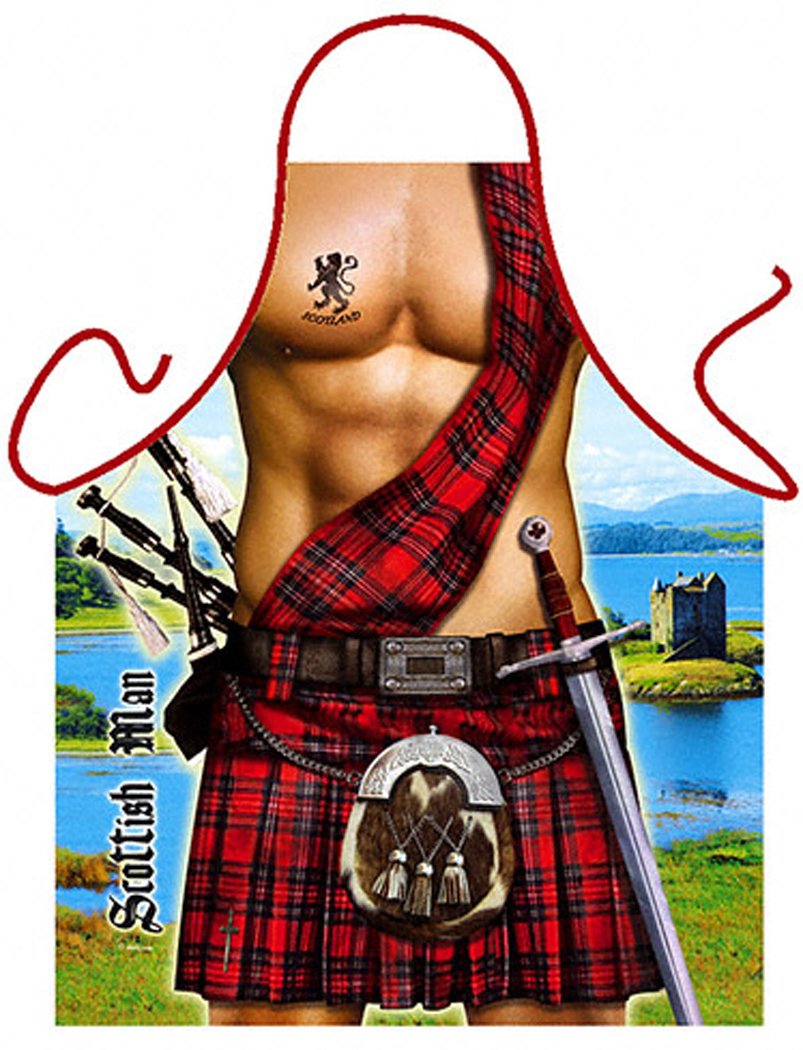 Premium Scottish Tartan Kitchen Cooking Apron for Men - Durable & Stylish Chef Apron for Grilling, Baking & BBQ - Perfect Gift for Dad & Home Cooks