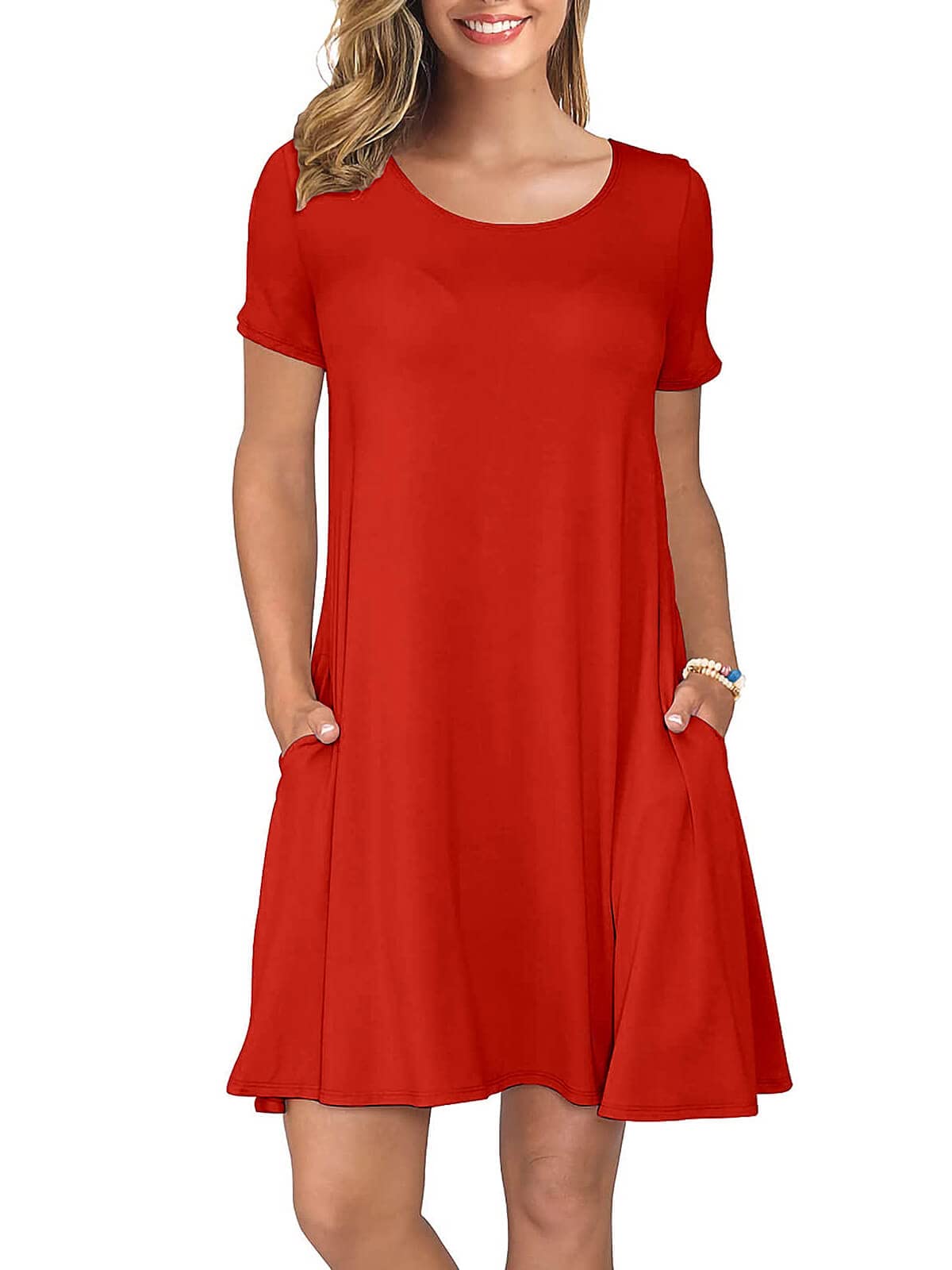 KORSIS Women's Summer Casual T-Shirt Dress - Flowy Swing Beach Sundress with Pockets | Perfect for Vacation, Outing, and Daily Wear