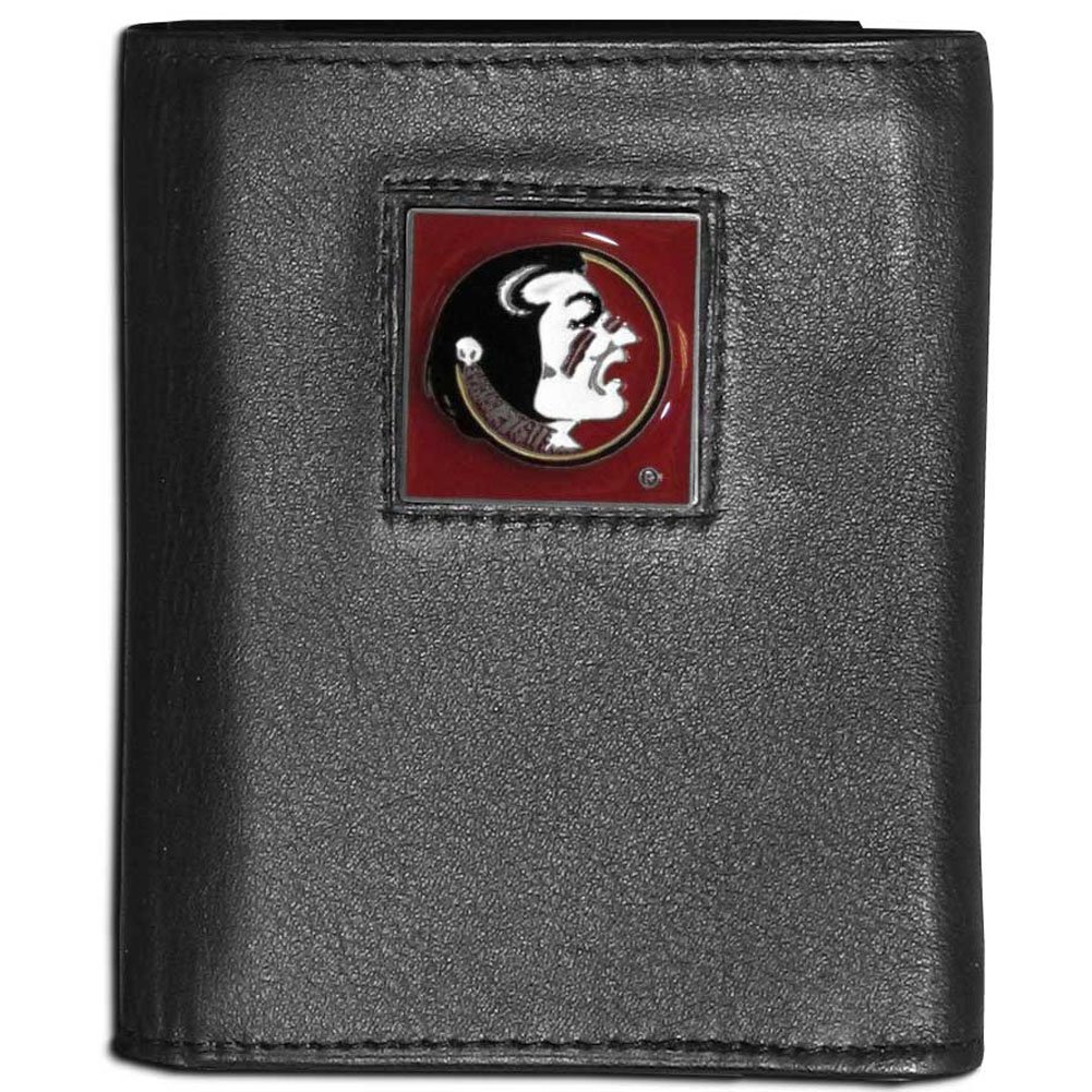 Siskiyou Sports NCAA Genuine Leather Tri-Fold Wallet for Men - Slim Bifold Credit Card Holder with ID Window - Perfect for College Fans, Game Days & Everyday Use