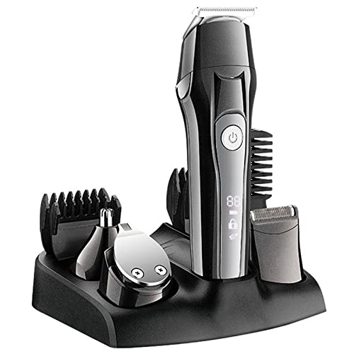 Professional Hair Clippers for Men - 5-in-1 Electric Beard Trimmer, Hair Clipper, Body Groomer, Nose & Eyebrow Trimmer - Perfect for Home Haircuts, Beard Grooming & Personal Care