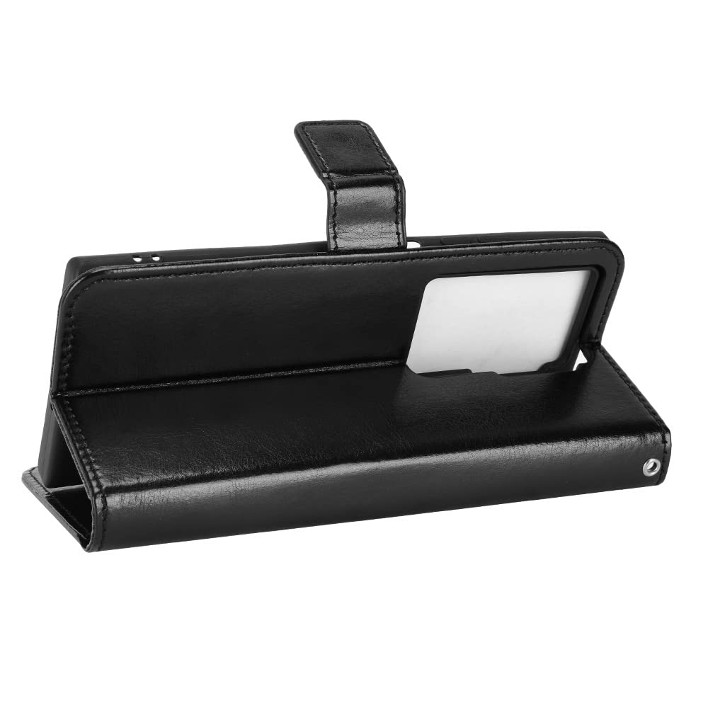 ZTE Axon 40 Ultra Case (A2023P) - Premium Leather Flip Wallet Cover with Card Slots | Black Protective Phone Case for Business & Travel Use