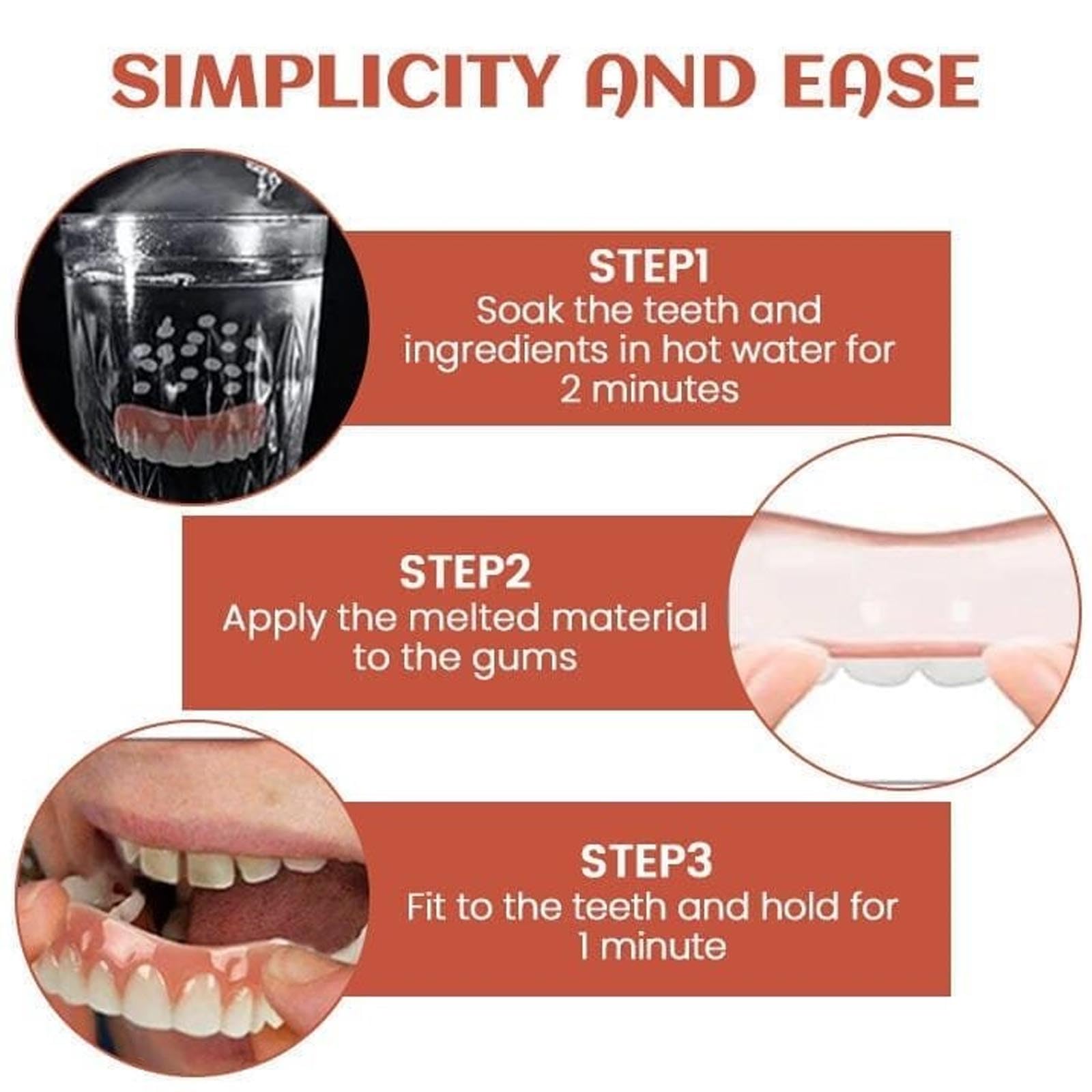 Yunpso Denture Silicone Reline Kit - Natural & Comfortable Teeth Veneers for Men & Women (1 Set) | Perfect for Denture Adjustments, Comfort Enhancement & Daily Wear
